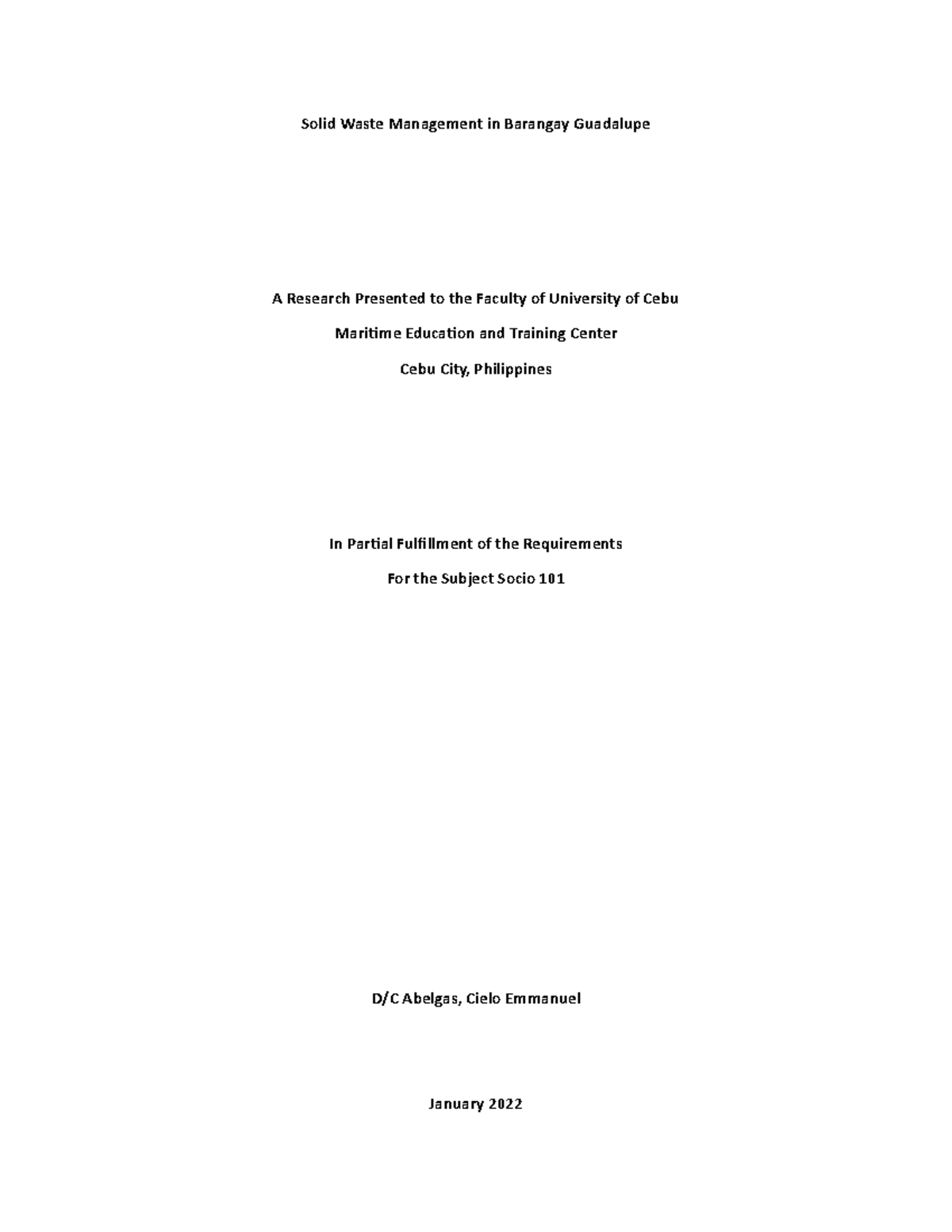 solid waste management thesis