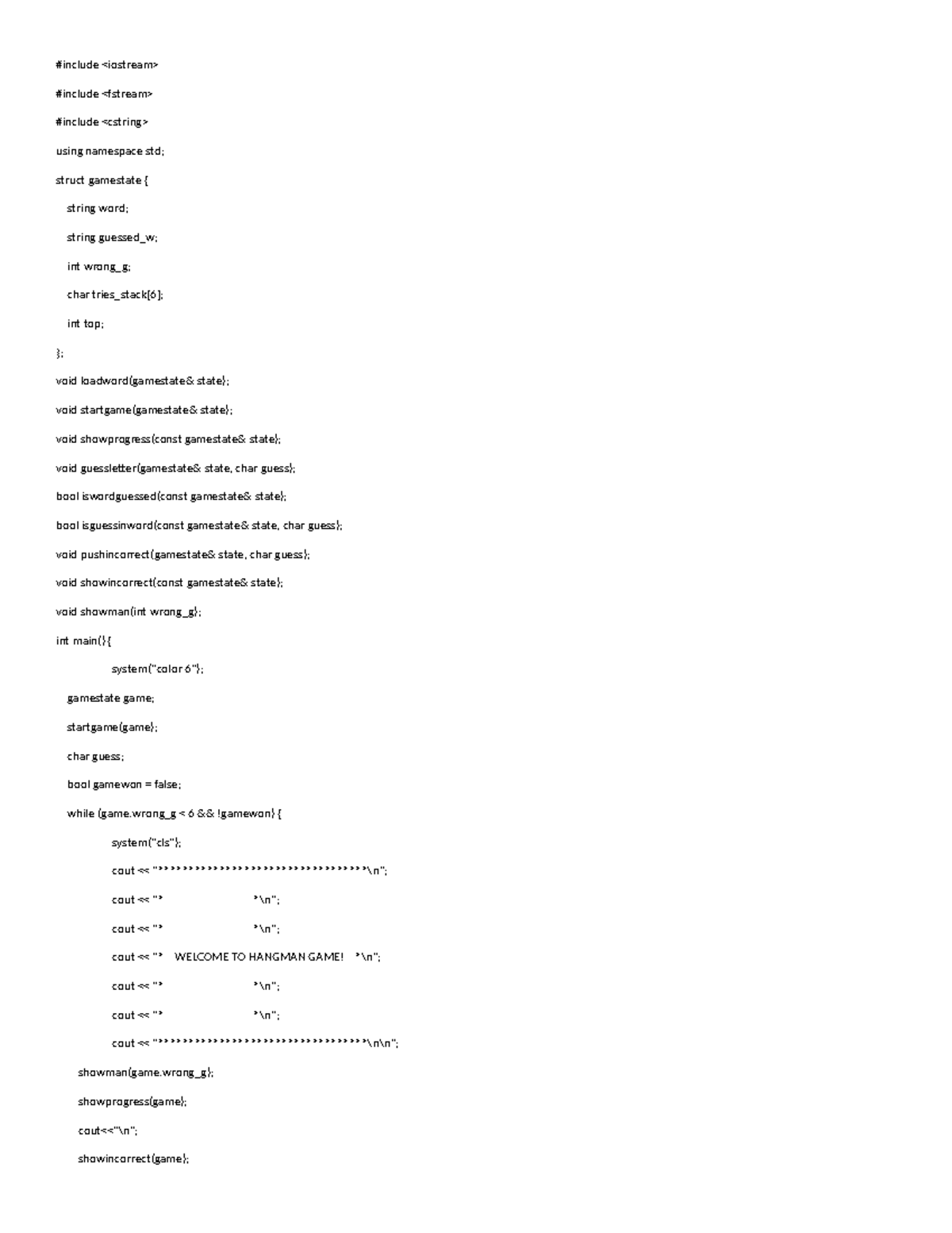 Code - A c++ code for hangman game - #include #include #include - Studocu