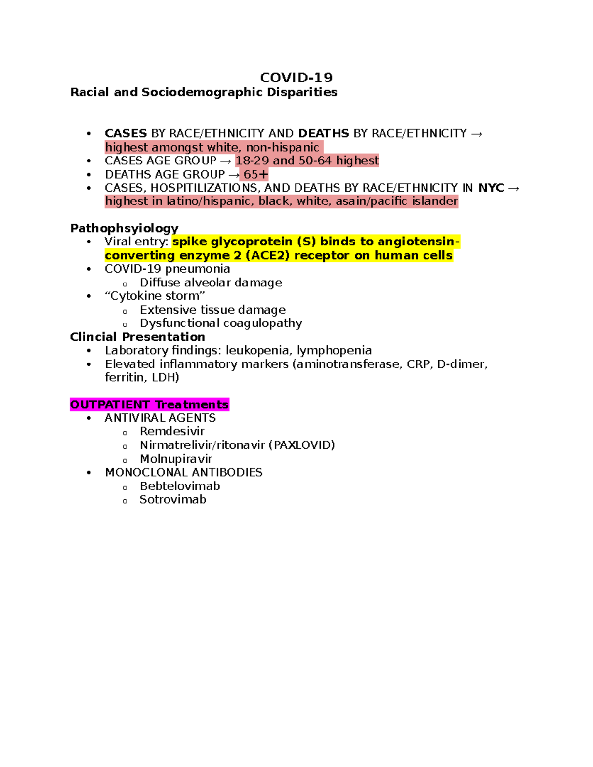 Covid ID - Comprehensive Notes of Infectious Disease Pharmacotherapy ...