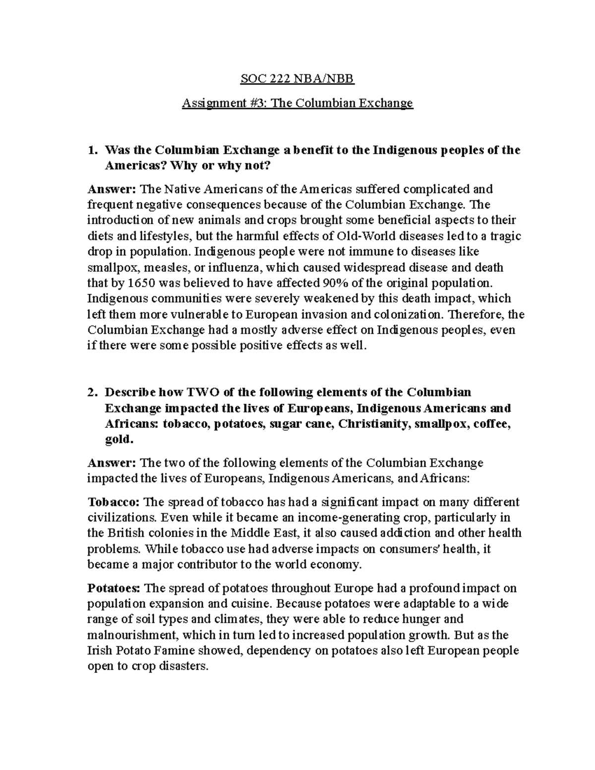 SOC assignment 3 completed - SOC 222 NBA/NBB Assignment #3: The ...