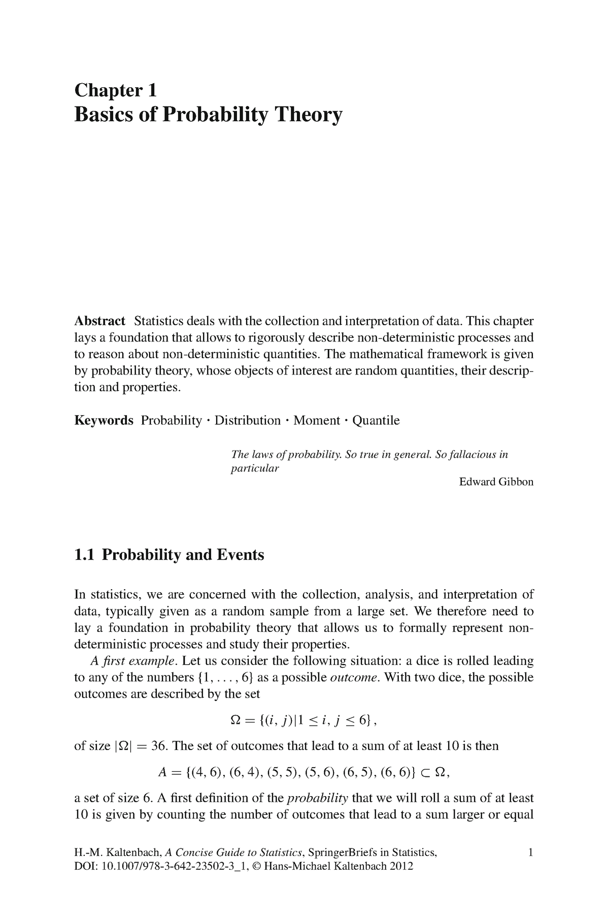 Chapter 1 Basics Of Probability Theory - Chapter 1 Basics Of ...