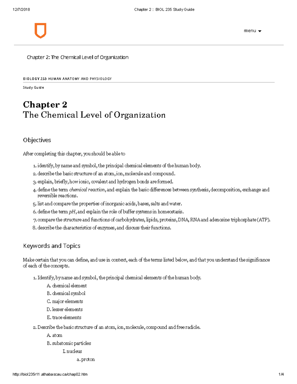 Chapter 2 BIOL 235 Study Guide - 12/7/2018 Chapter 2 :: BIOL 235 Study ...