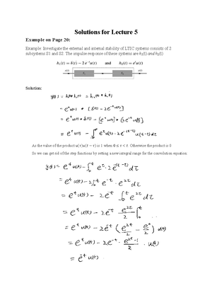 signals and systems Tutorial week 1 solutions detailed the unversity of ...