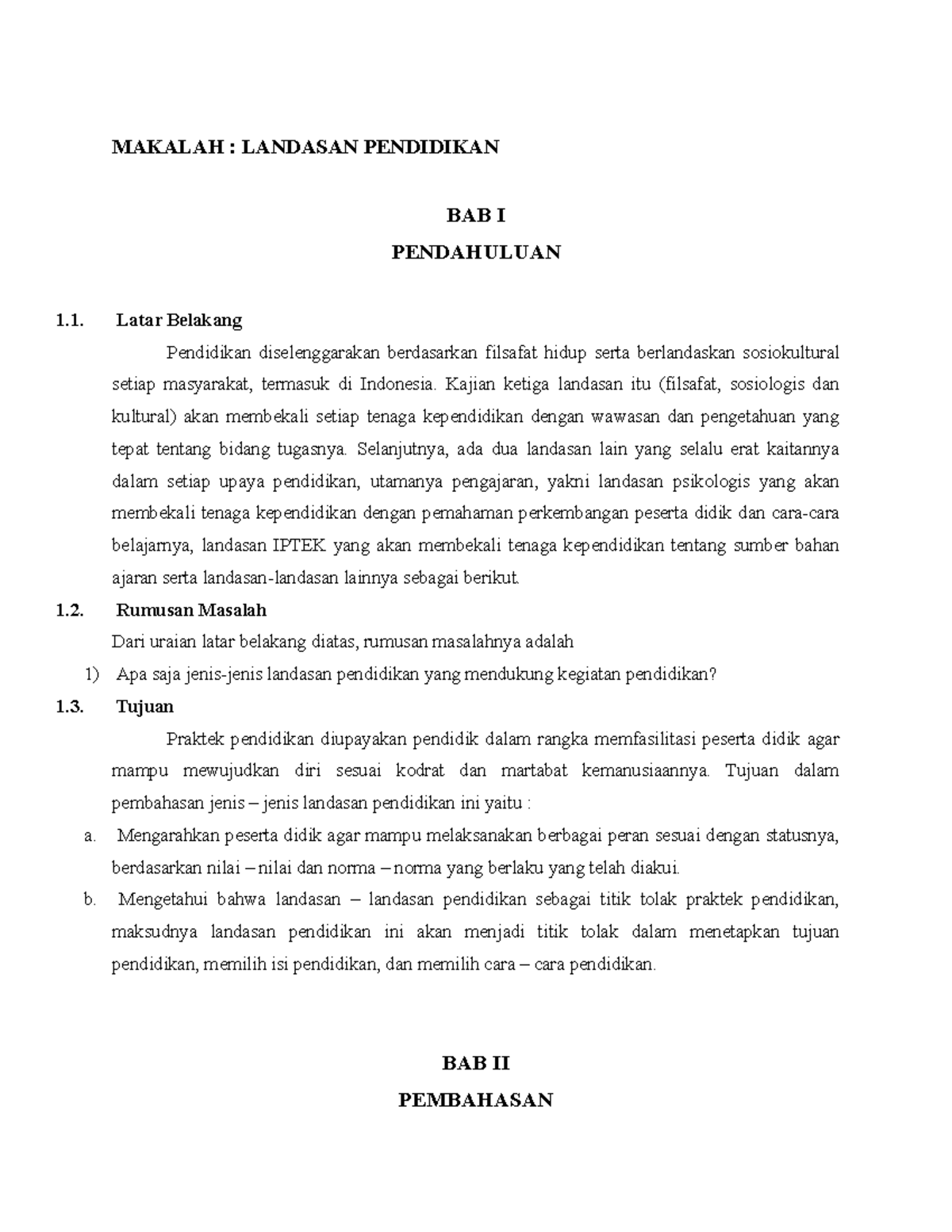 Artikel Hakikat Pendidikan - MAKALAH : LANDASAN PENDIDIKAN BAB I ...