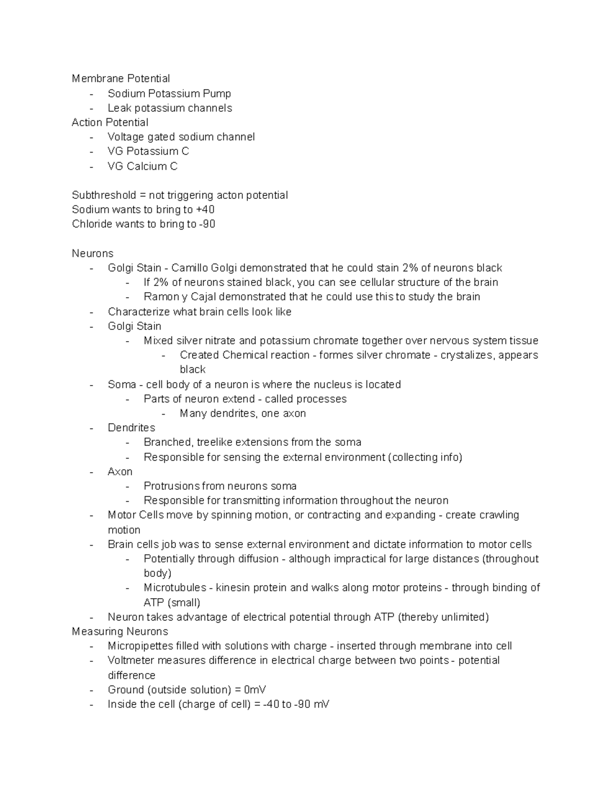 Lecture 3 - Membrane and Action Potential - Membrane Potential - Sodium ...
