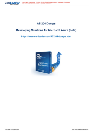 AZ-204 - certleader/AZ-204-dumps.html (171 Q&As) AZ-204 Dumps  Developing Solutions for Microsoft - Sns-Brigh10