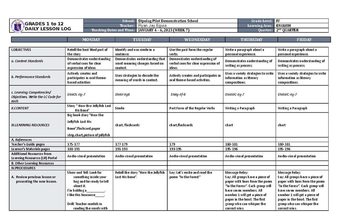 dll-english-4-q2-w7-daily-log-lesson-plan-grades-1-to-12-daily
