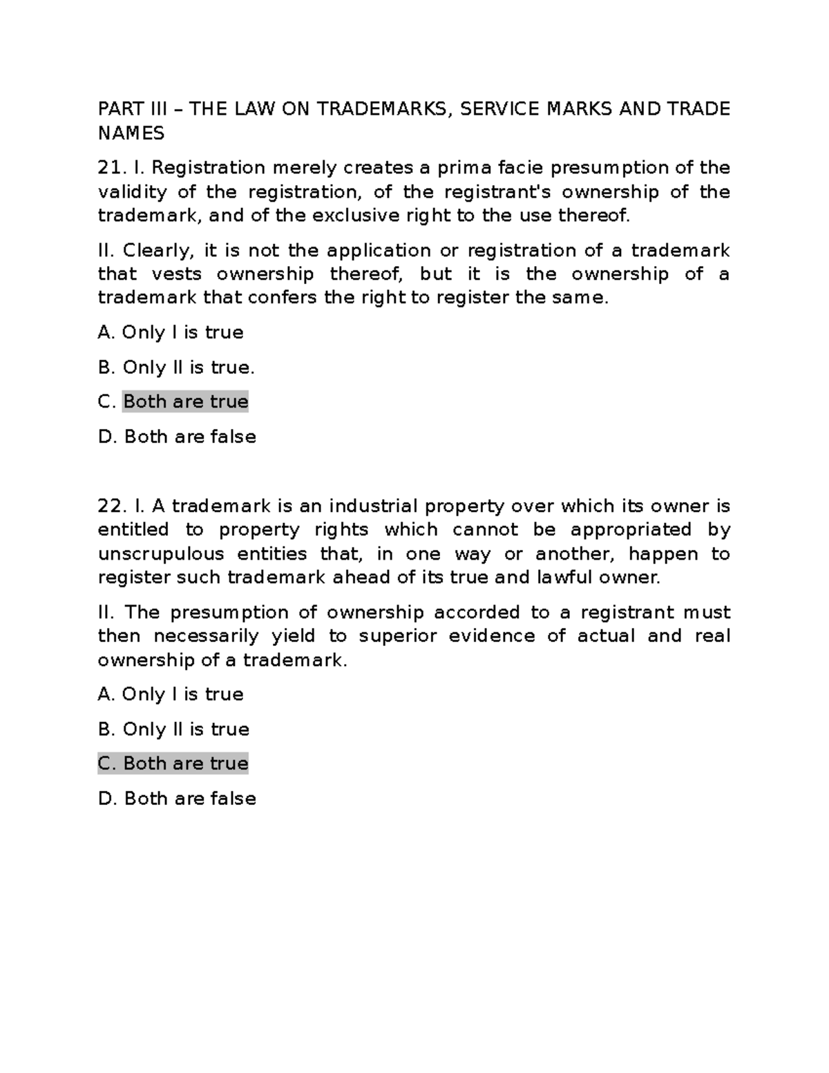 2 THE LAW ON Trademarks, Service Marks AND Trade Names ( Regulatory Framework) PART III THE