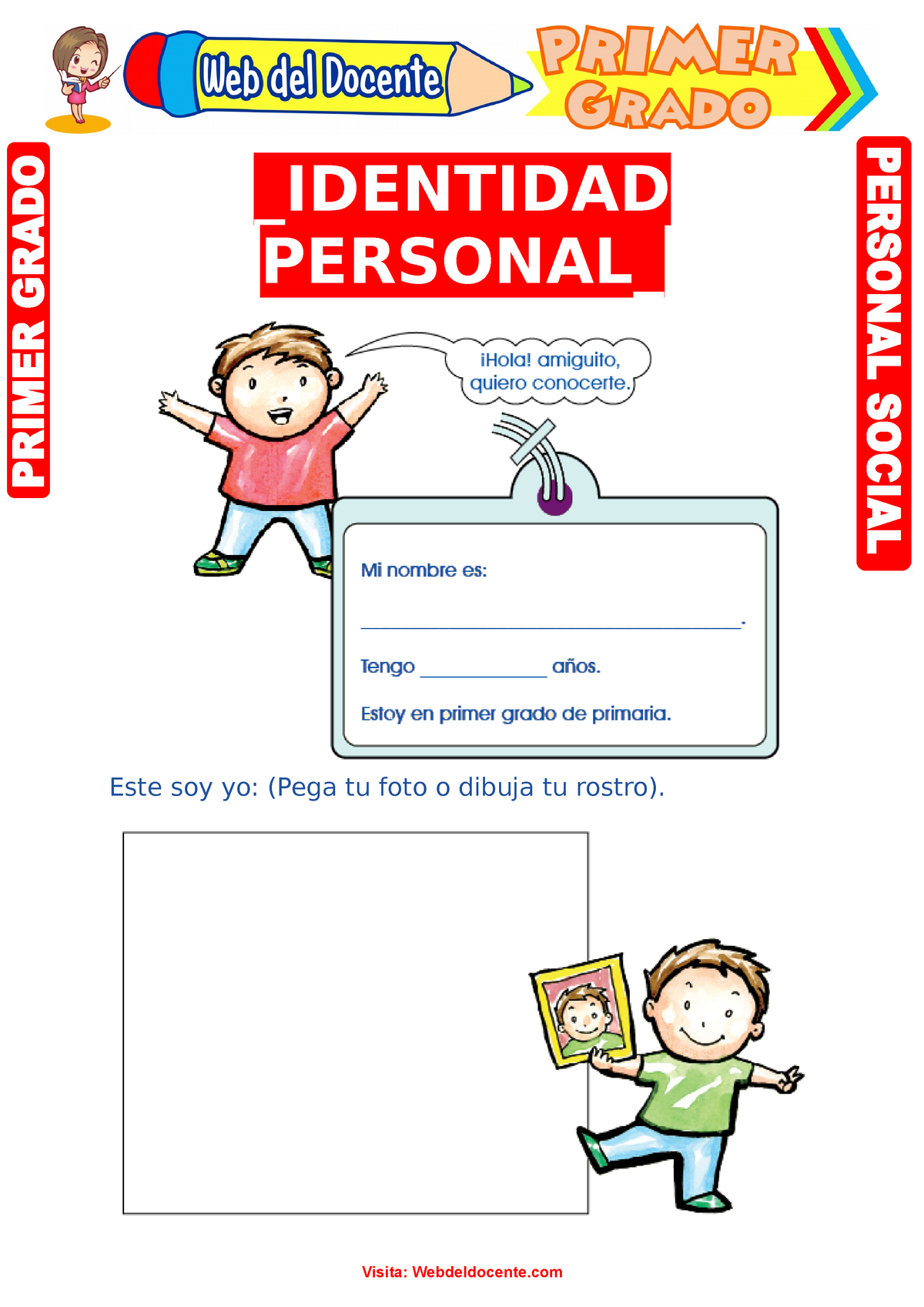 Identidad Personal Para Primer Grado De Primaria - Psicologia Social ...