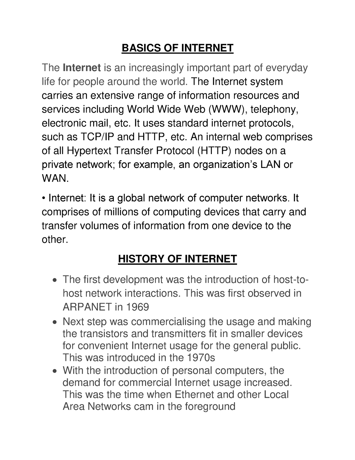 Unit 1 ( remaining) - DOMAIN NAME - BASICS OF INTERNET The Internet is ...