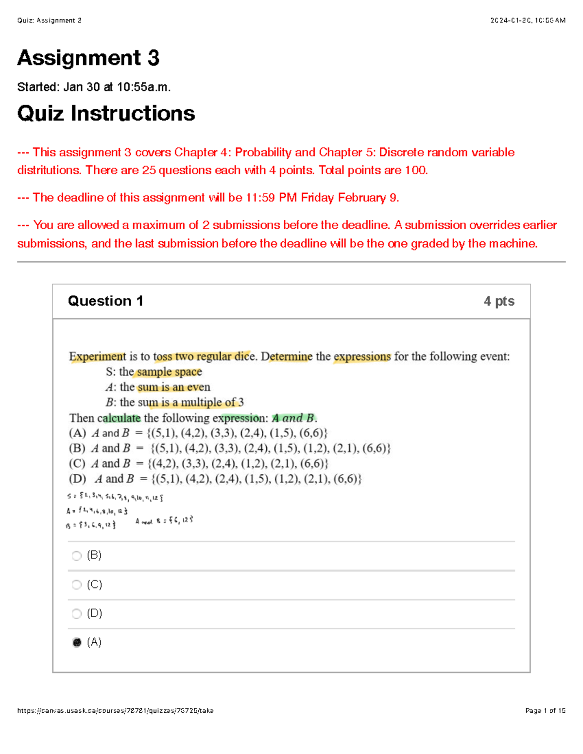 Assignment 3 - Winter Term 2 - Assignment 3 Started: Jan 30 at 10:55a ...