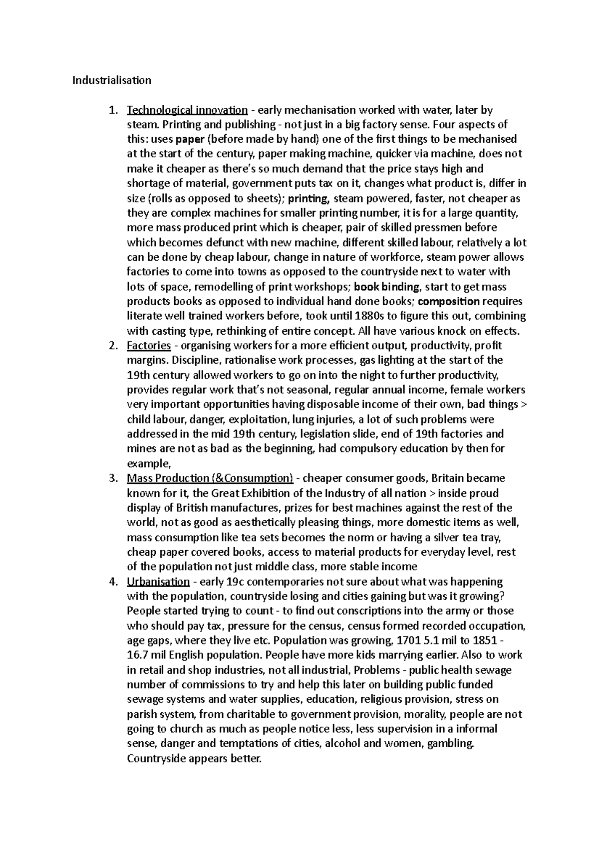 Lecture 10 - Industrialisation Technological innovation - Studocu