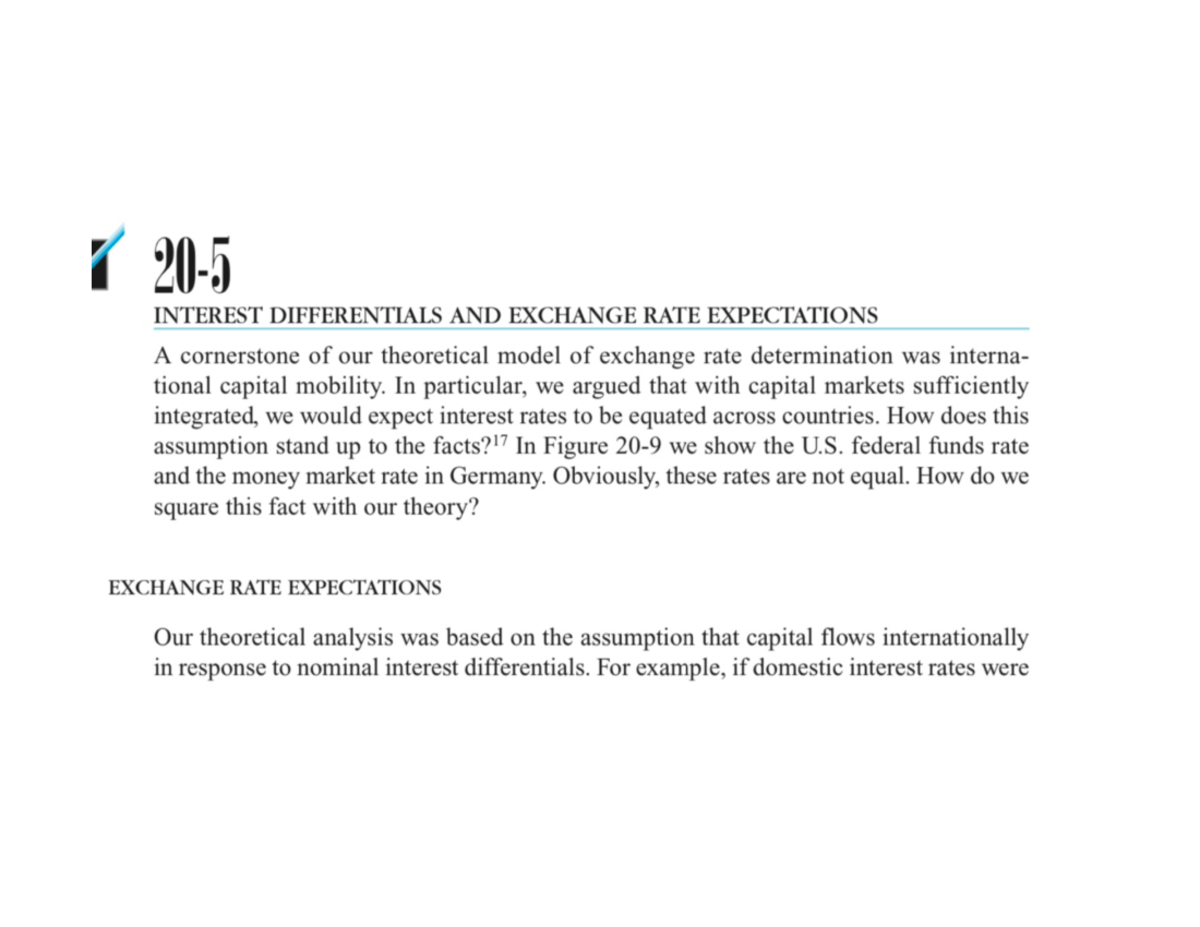 Interest Differentials AND Exchange RATE Expectations MACRO ECONOMICS