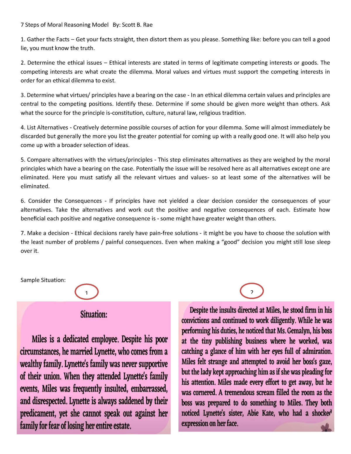 WEEK 1 - Ethics - Curriculum - 7 Steps Of Moral Reasoning Model By ...