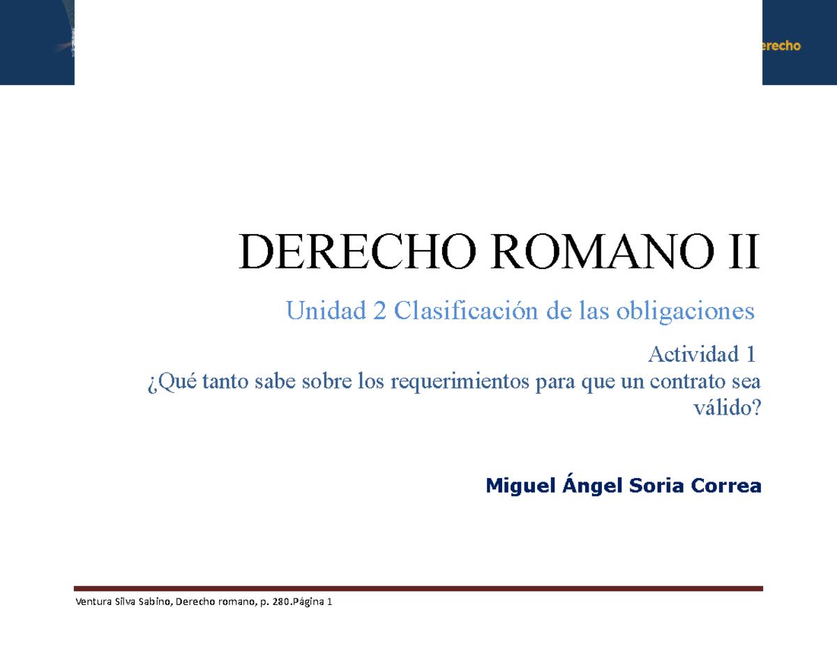 Soriam A1U2 DR - Tarea a1 u 2 - DERECHO ROMANO II Unidad 2