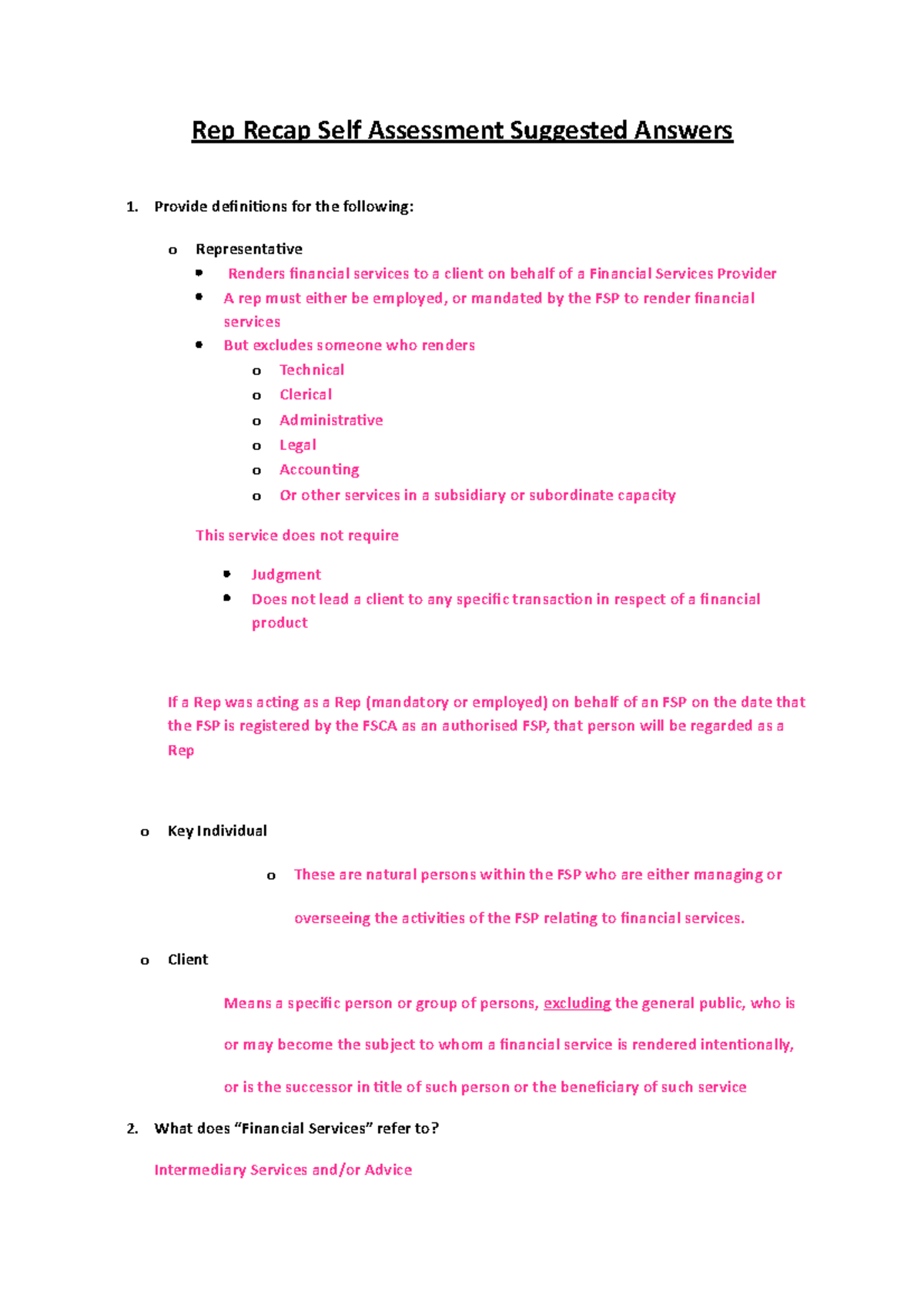 8. Rep Recap Self Assessment Suggested Answers - Rep Recap Self ...