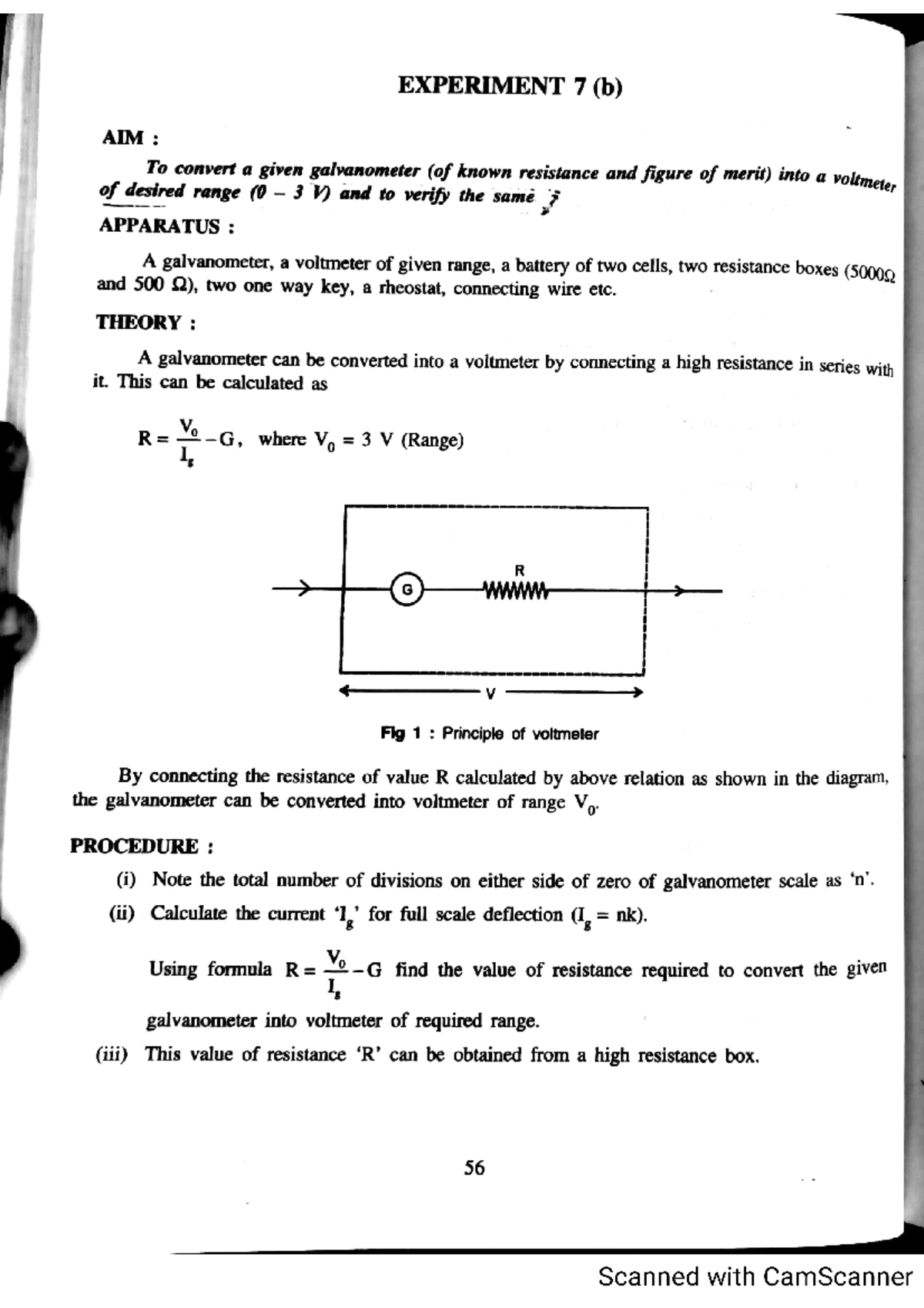 Galvano to voltmeter convertion Physics SL Studocu