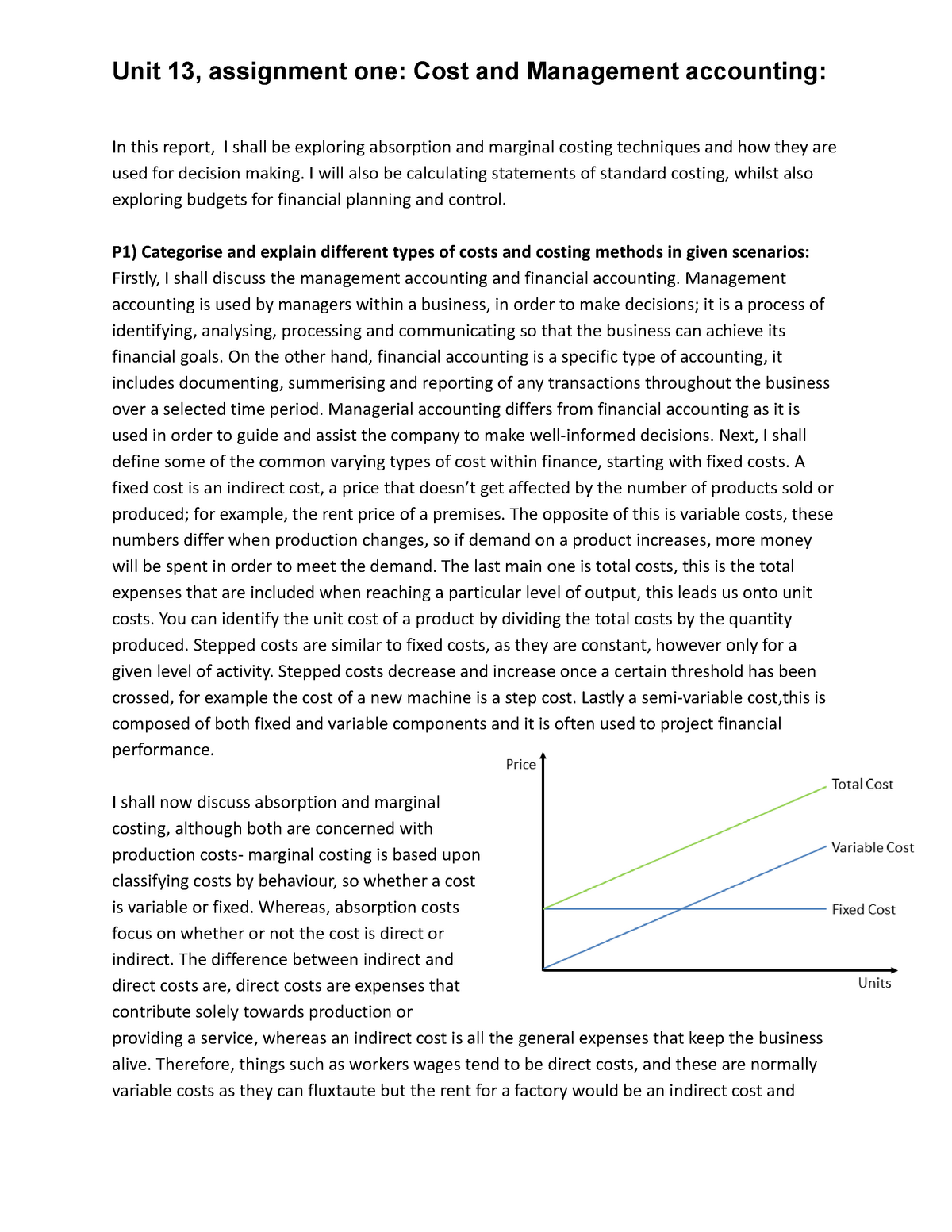 unit 13 cost and management accounting assignment 1