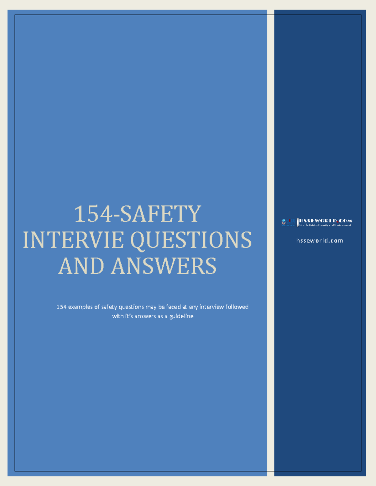 154 Safety Interview Questions 154 SAFETY INTERVIE QUESTIONS AND