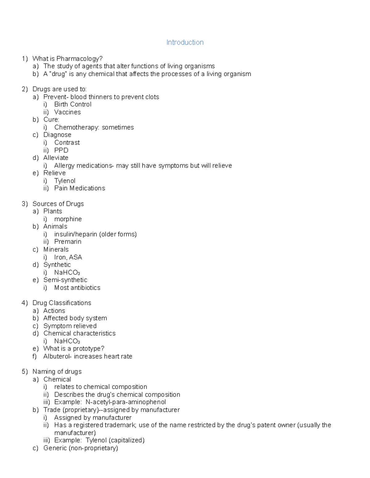 Pharm Exam 1 - Lecture notes Exam 1 Material - Introduction What is ...