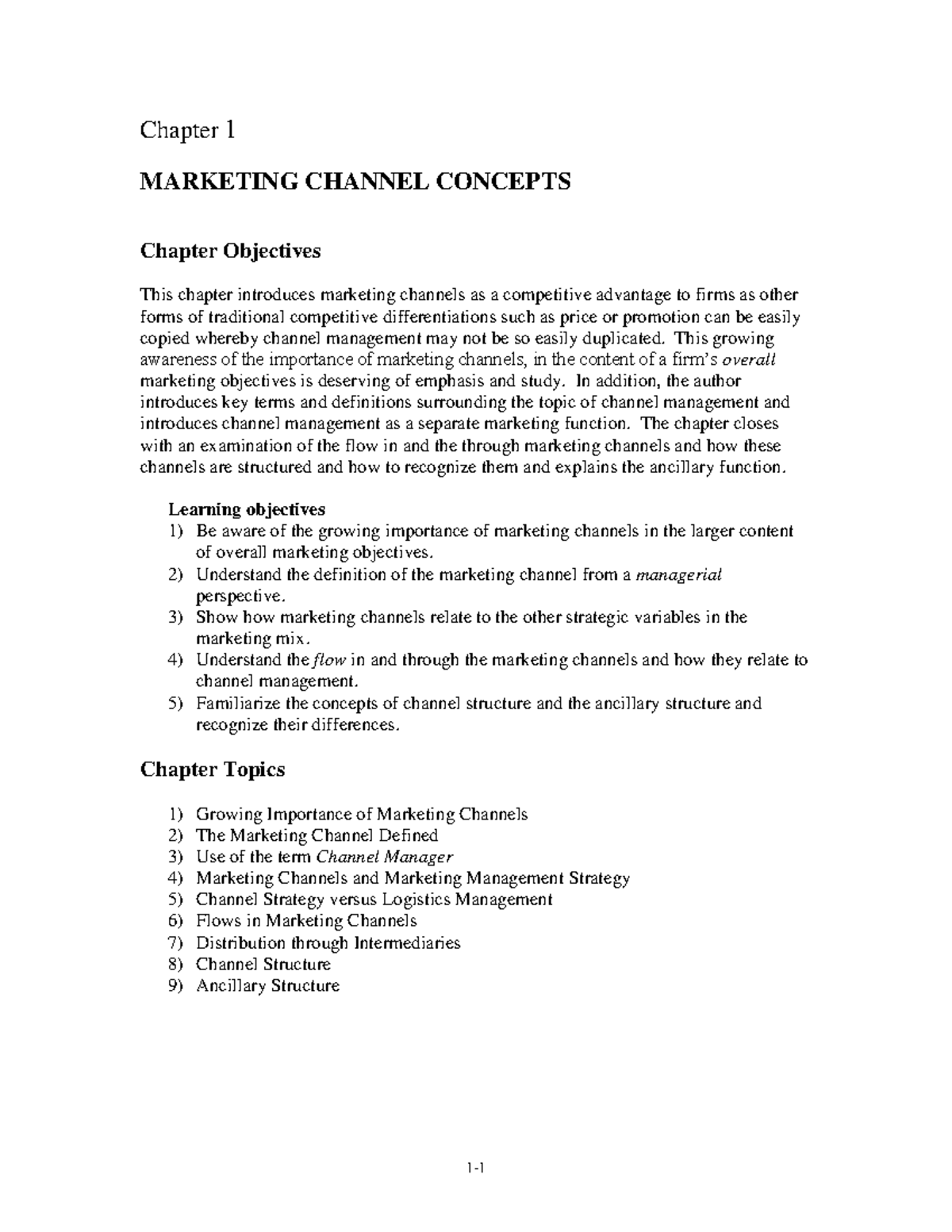 Chapter 01 2 - Marketing channels - Chapter 1 MARKETING CHANNEL ...