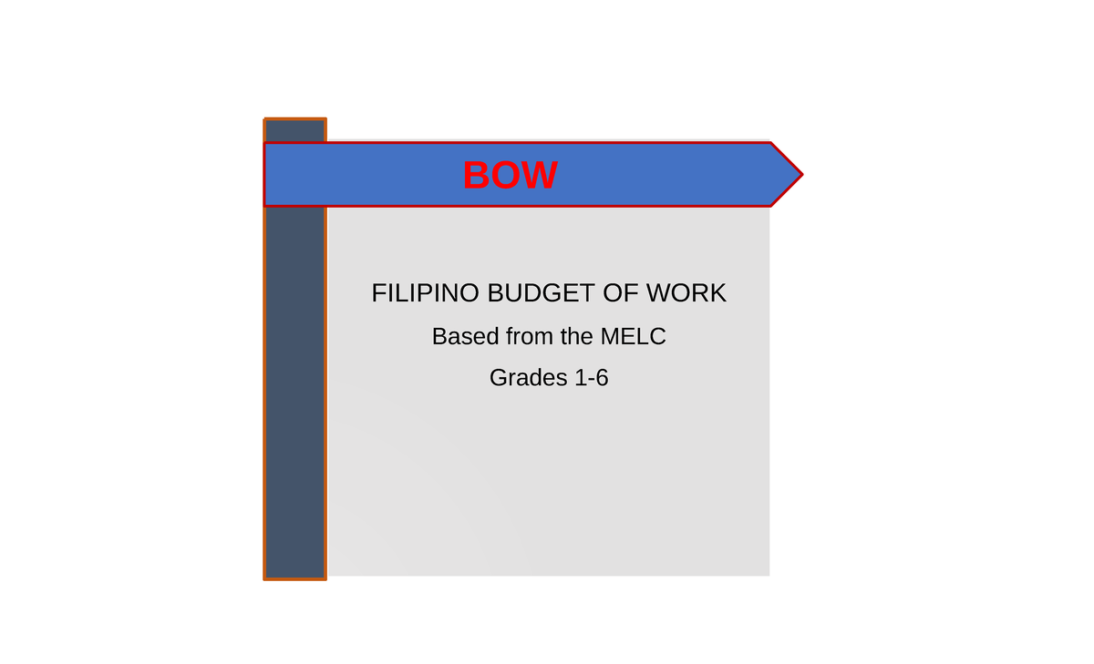 Budget Of Work Filipino Elementary Gr Filipino Budget Of Work Based From The Melc Grades 1 1049