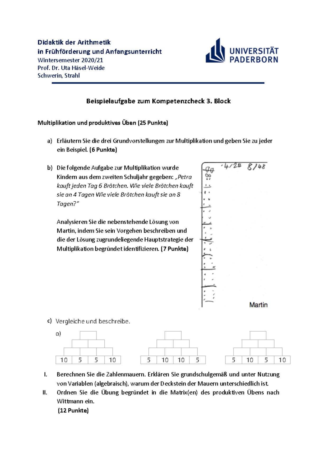 3. Beispielaufgabe - Didaktik Der Arithmetik In Frühförderung Und ...