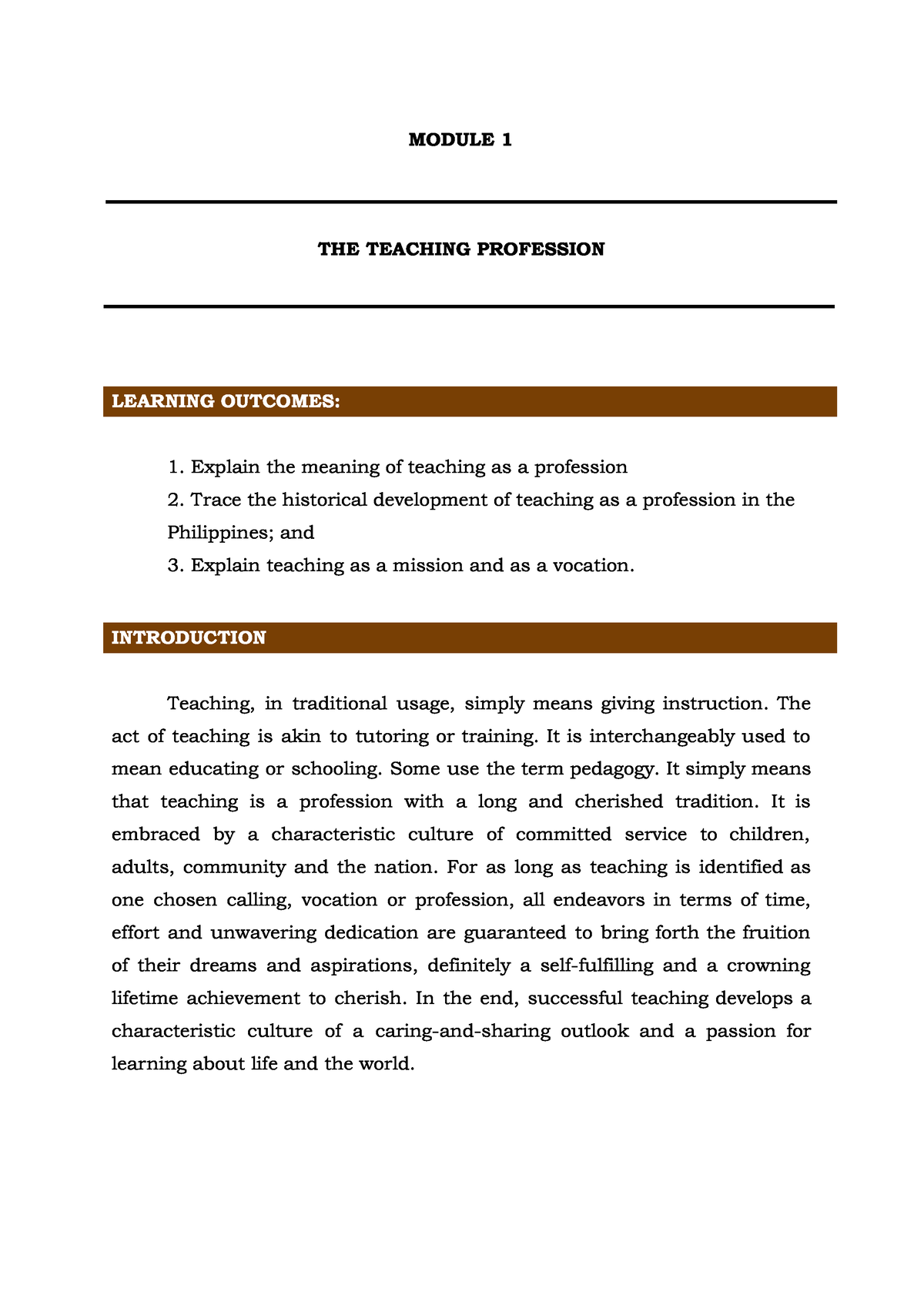 Module 1 EDUC3 - This Is For Lectures Note To Help Students. - MODULE 1 ...