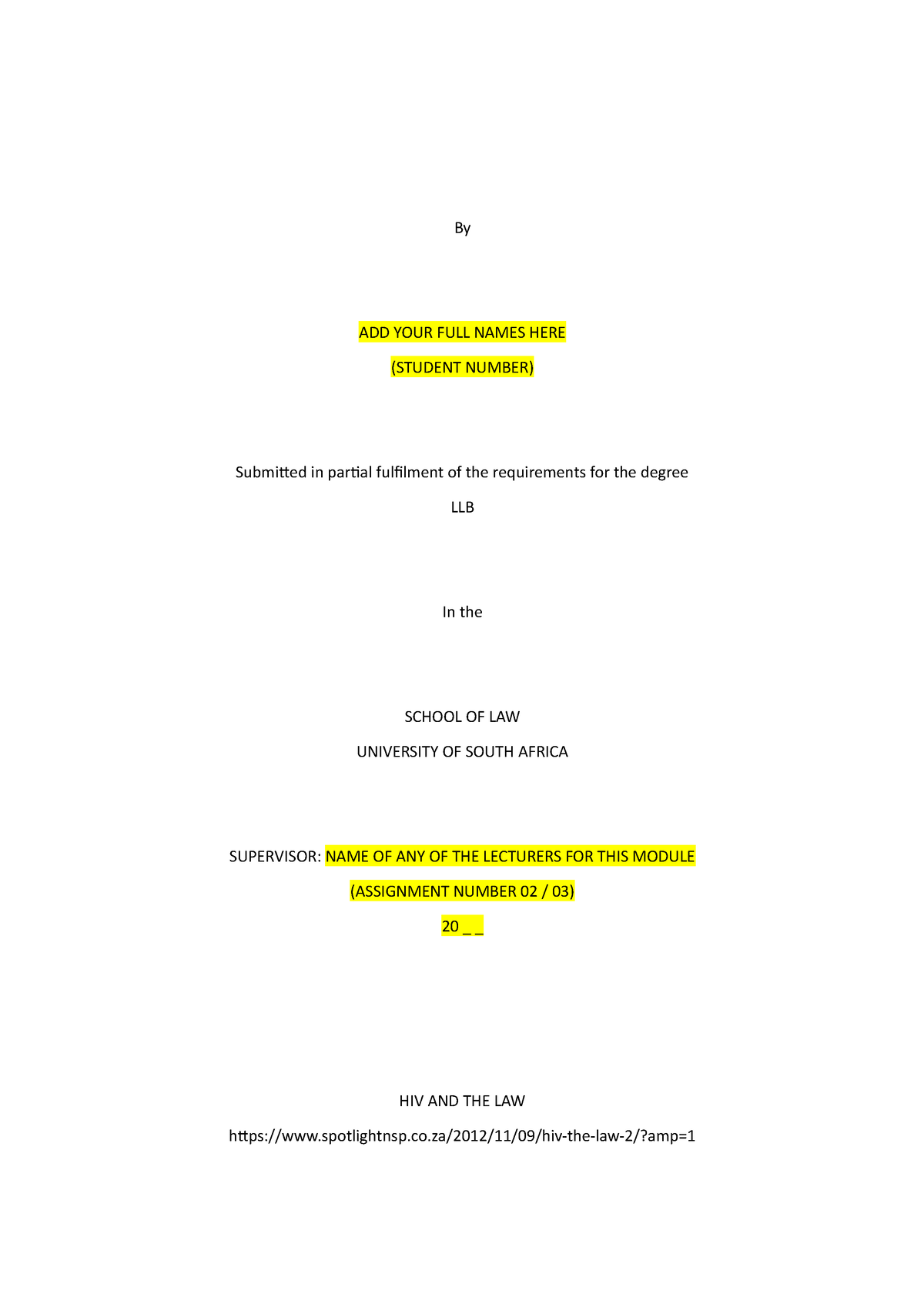 unisa dissertation pdf