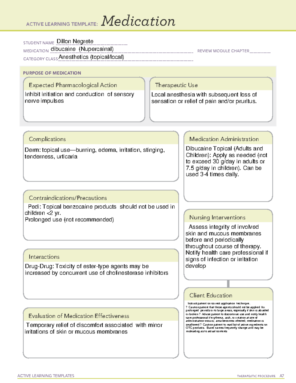 Active Learning Template Medication - Active Learning Templates 