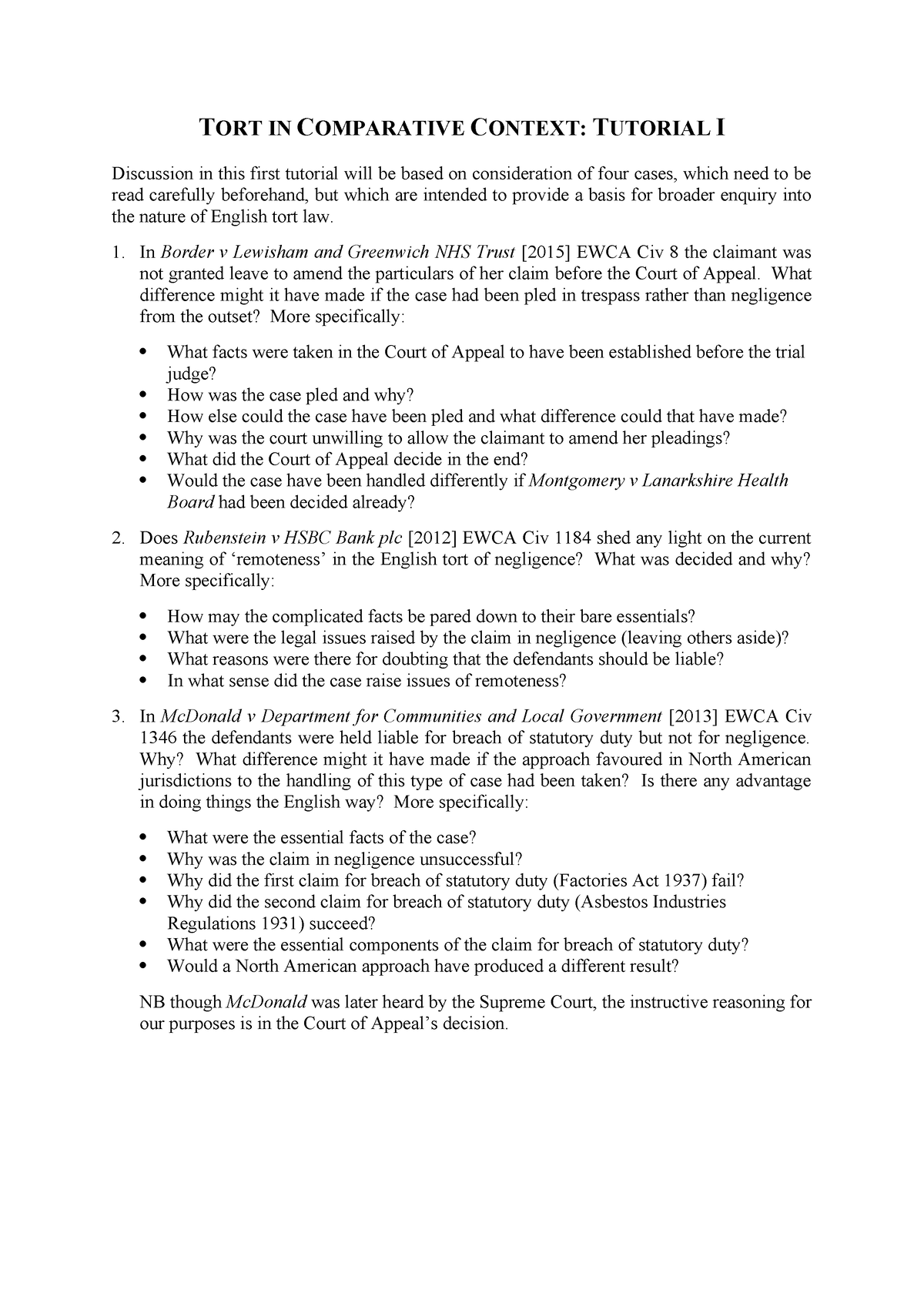 LS2537 Tutorial 1 2024 TORT IN COMPARATIVE CONTEXT TUTORIAL I   Thumb 1200 1697 