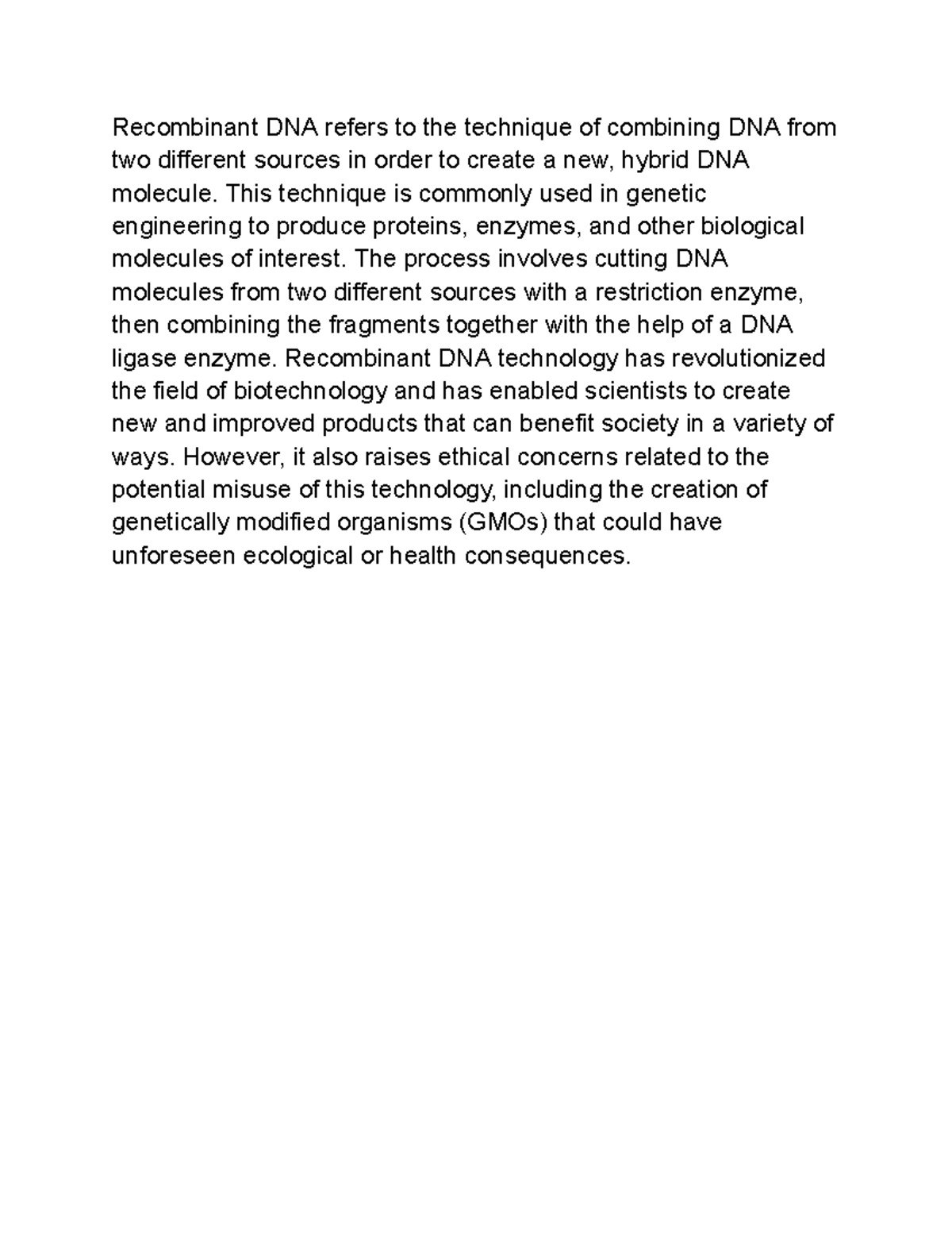 AP Biology DNA Notes DNA refers to the