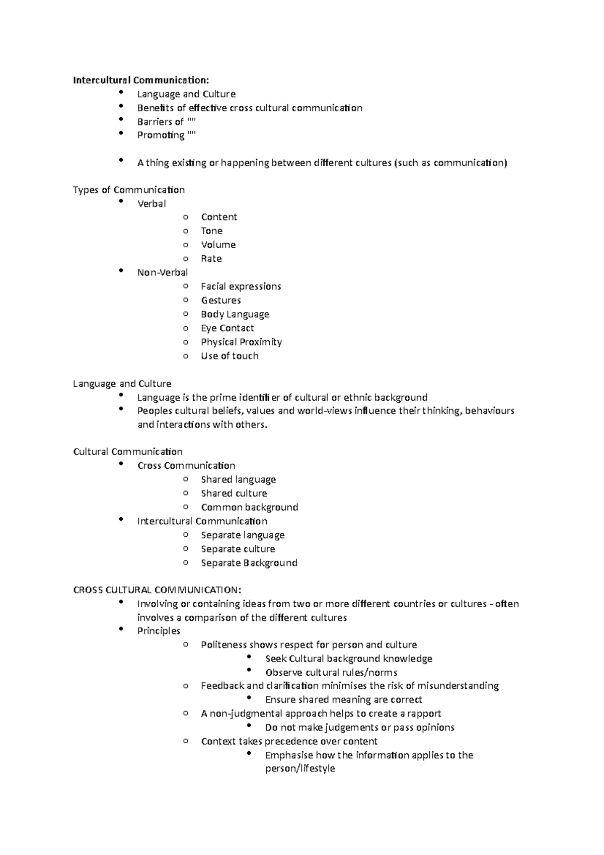Week 5 - Lecture Notes HLSC 120 from 2021 - Intercultural Communication ...