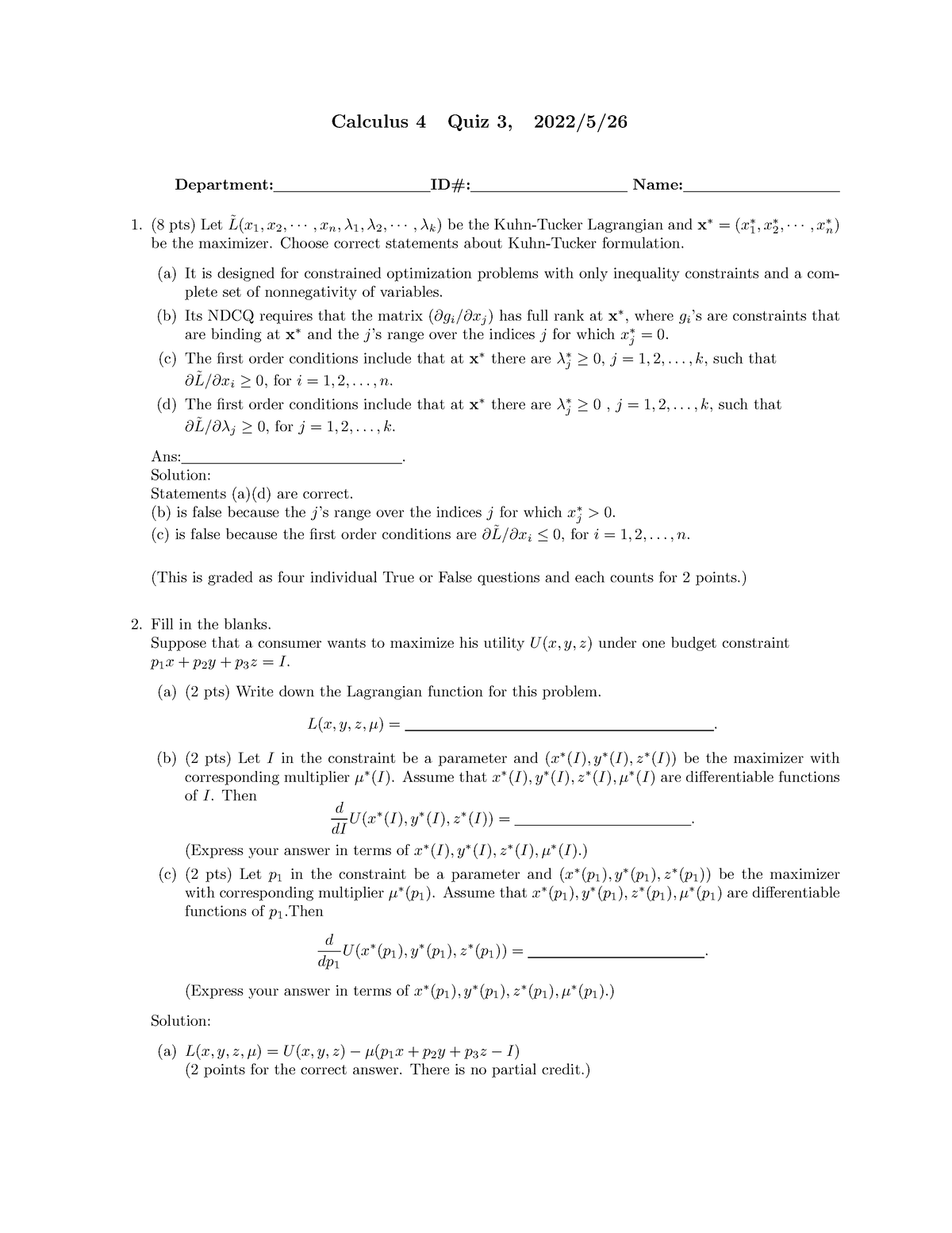 1102-Calculus-4-Quiz-3-for-ME01-03-soltion - Calculus 4 Quiz 3, 2022/5 ...