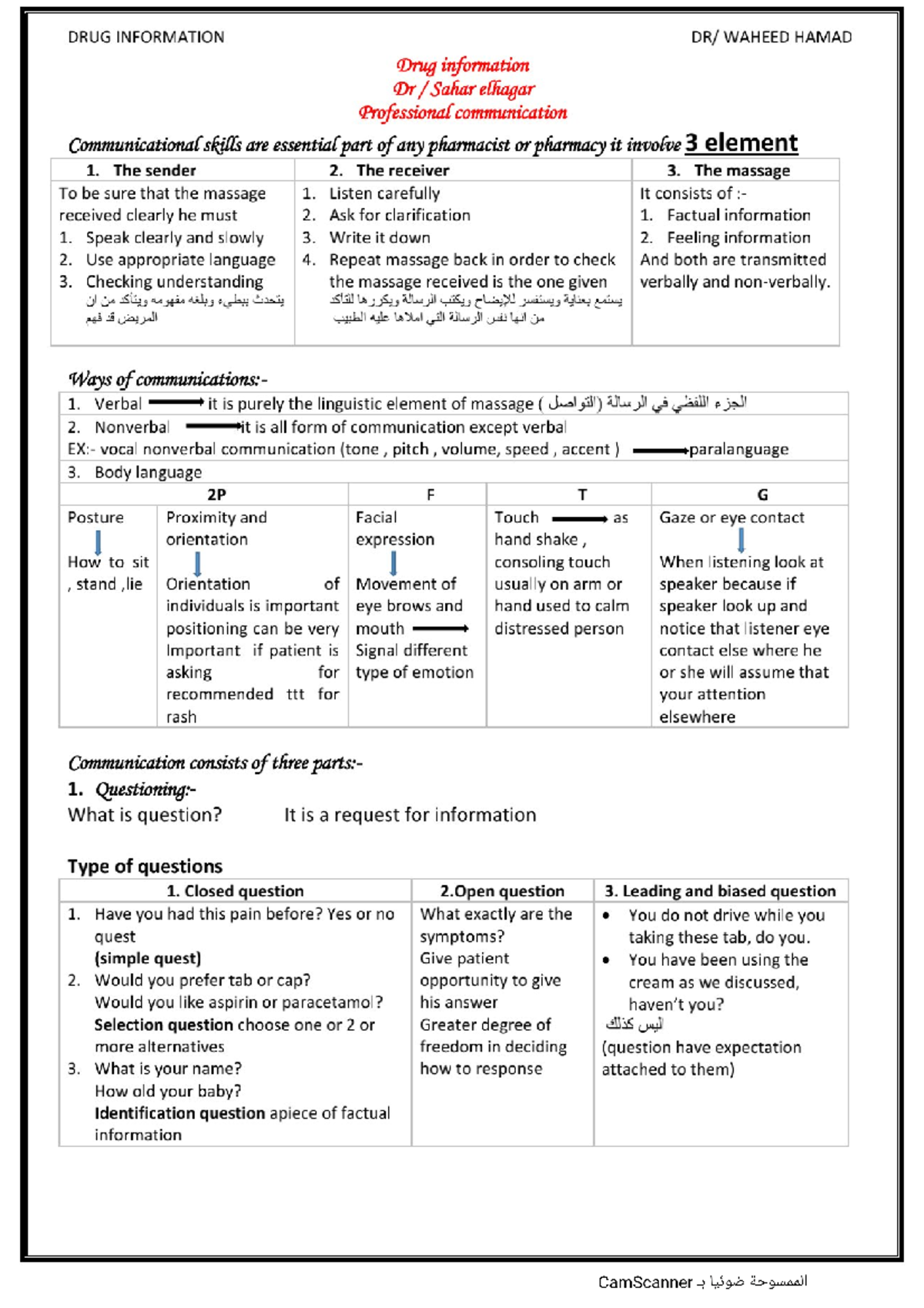 Dr Sahr Information 2 - Physiology Pathology - Studocu