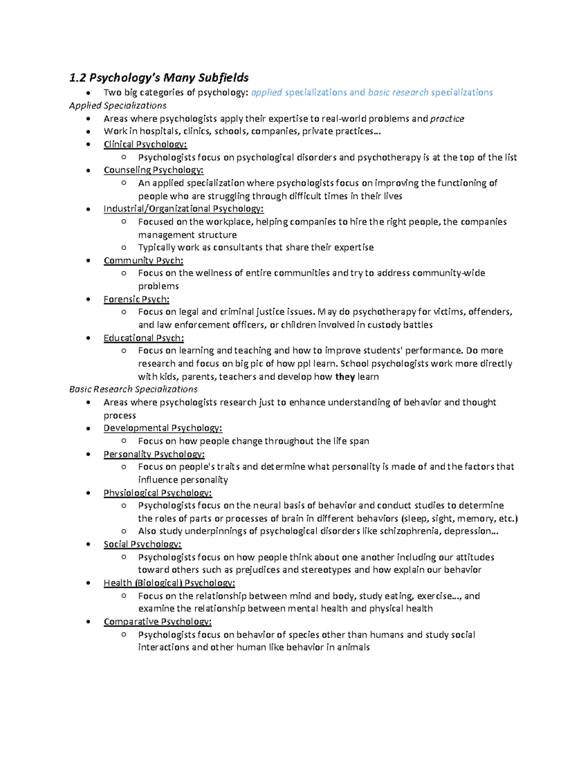 Psych 1 - PSYC 050 - Howard - Studocu