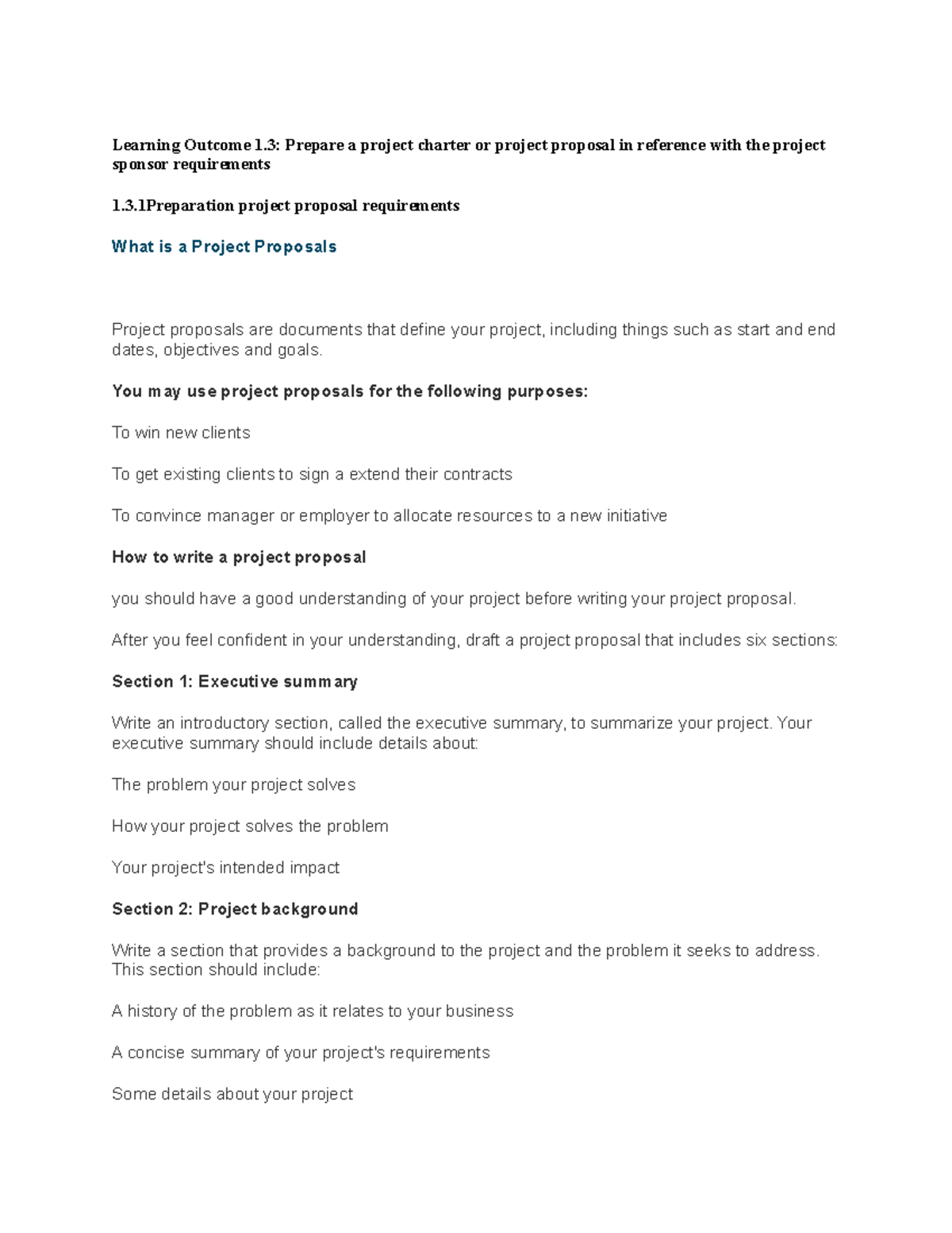 sict-project-learning-outcome-1-prepare-a-project-charter-or-project