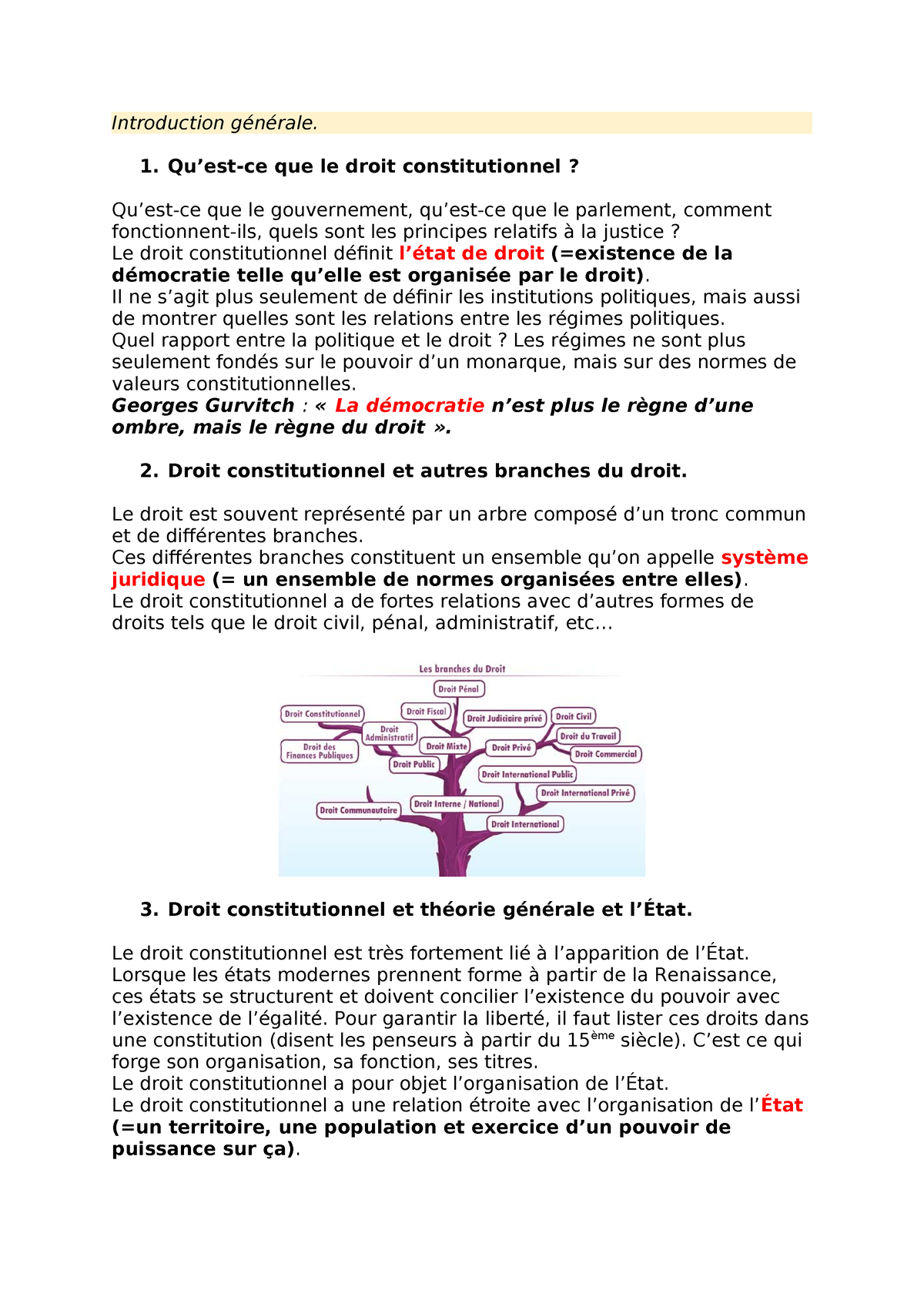 Constit Intro Grale - Introduction Générale. 1. Qu’est-ce Que Le Droit ...