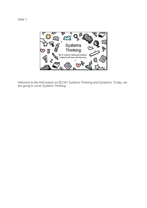 L4 Modeling and Data - Modelling and Data IE2141 Systems Thinking and ...
