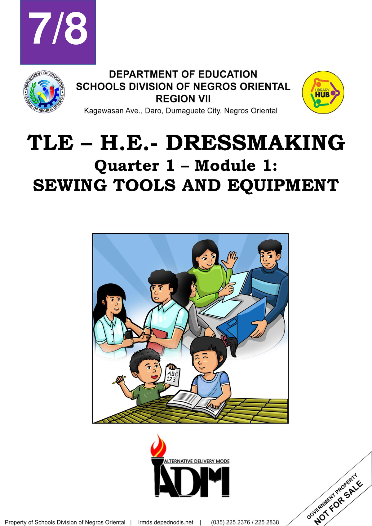 Grade 7-8 Dressmaking-Sewing Tools And Equipment - 11 7/ TLE – H ...