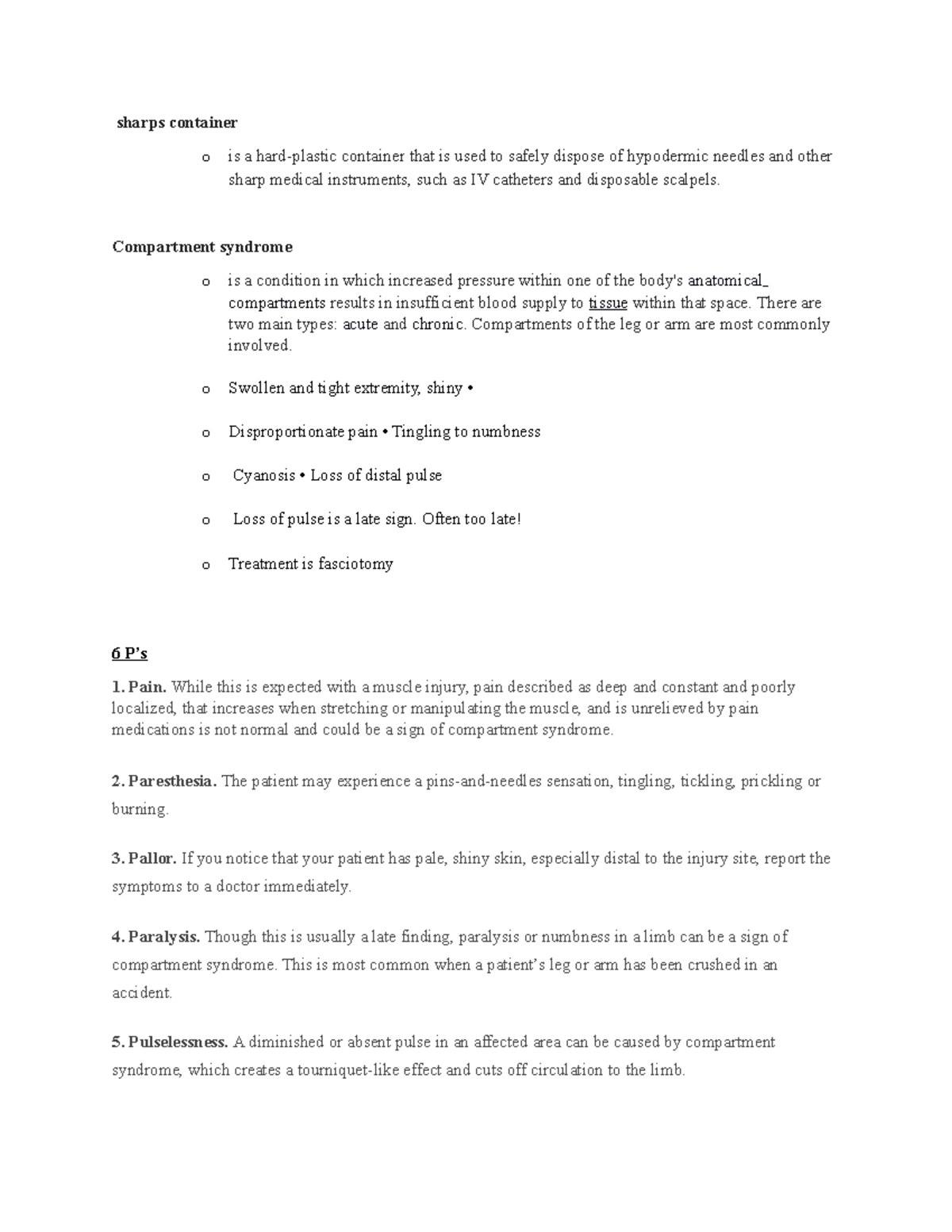 Midterm - Note & Definitions - sharps container o is a hard-plastic ...