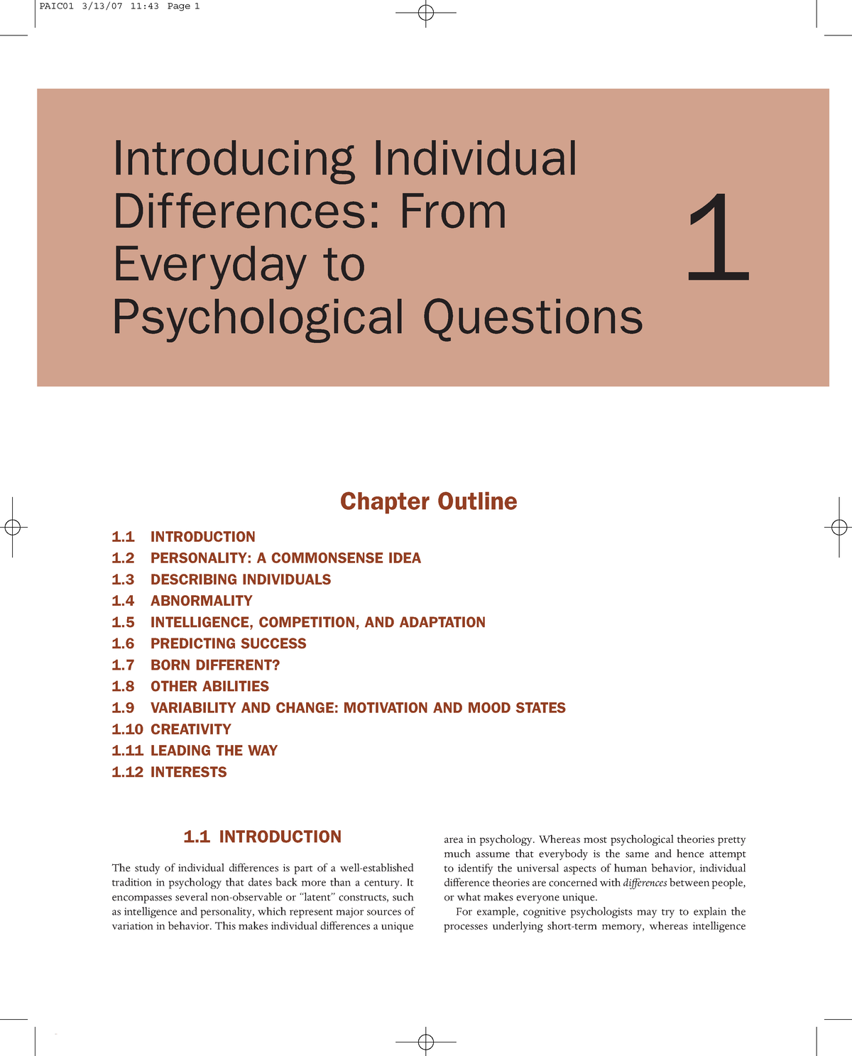 term paper on individual differences