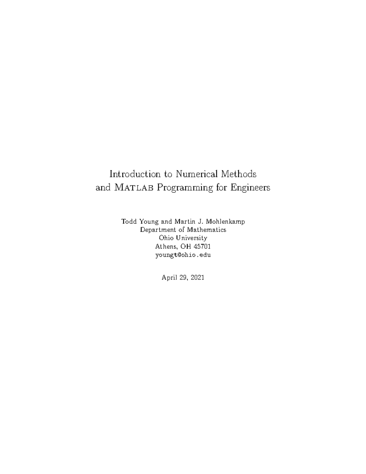 Matlab manual - Numerical Analysis - UET Lahore - Studocu