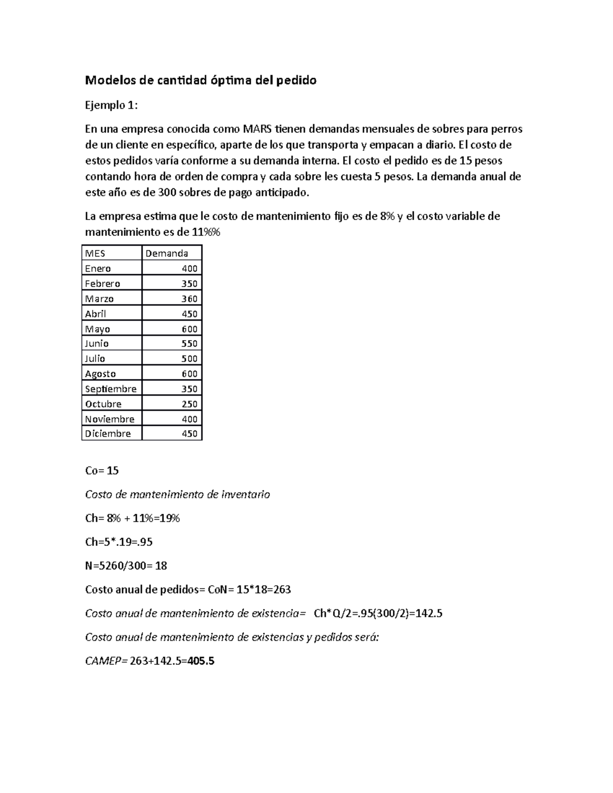 Modelos de cantidad óptima del pedido y descuentos Modelos de cantidad óptima del pedido