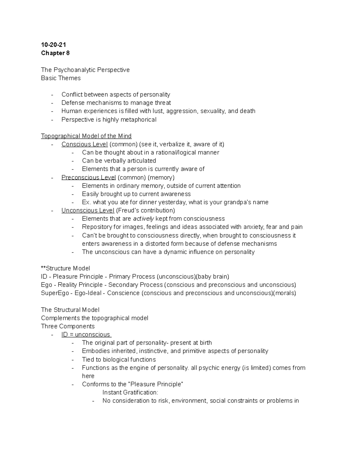 PSY 331 Exam 3 - Lecture notes Notes for 3rd Exam - PSYC 331 - CSUF ...