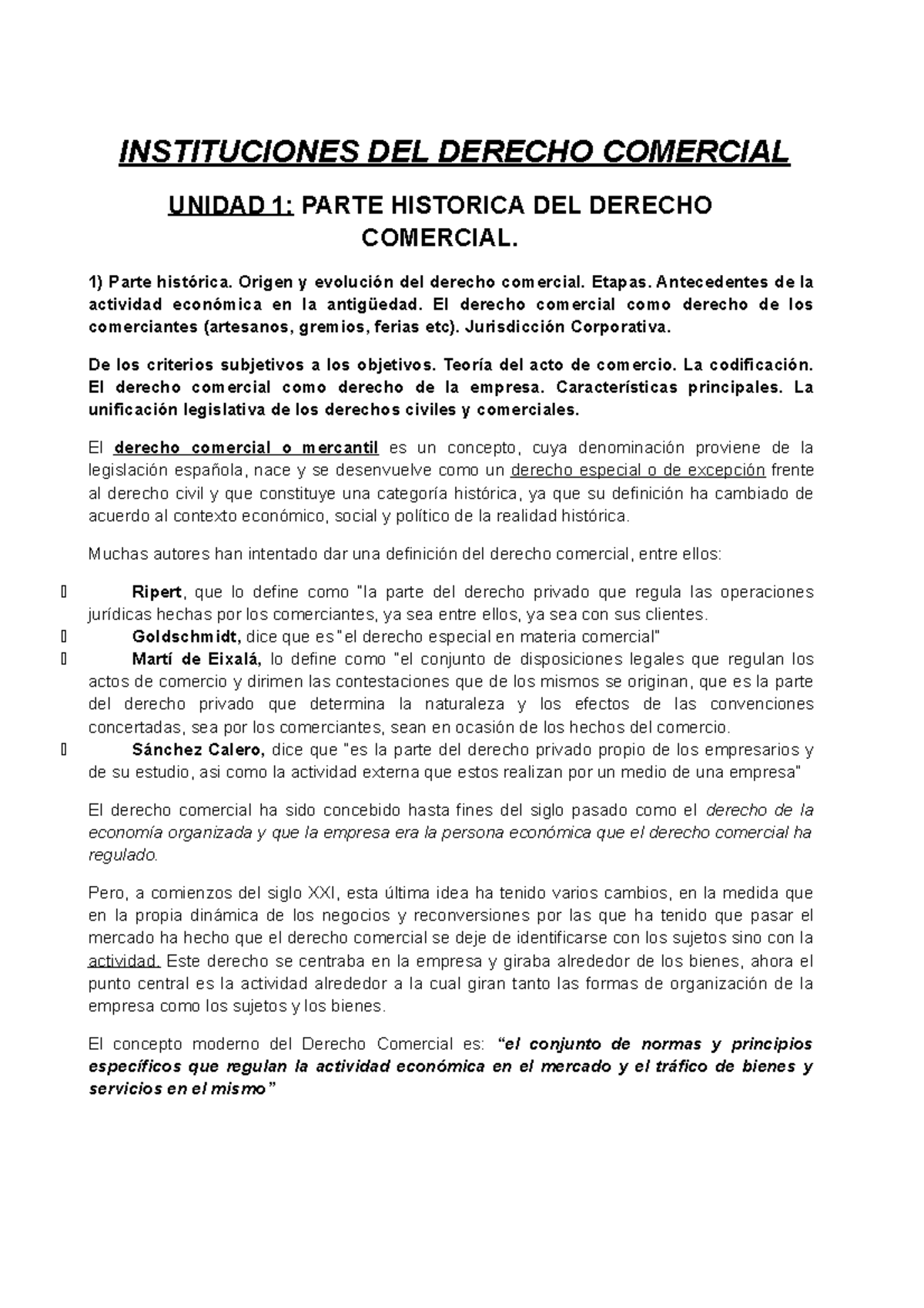 Etapas Del Derecho Comercial Quinto Ano Orientacion En Economia Y Studocu