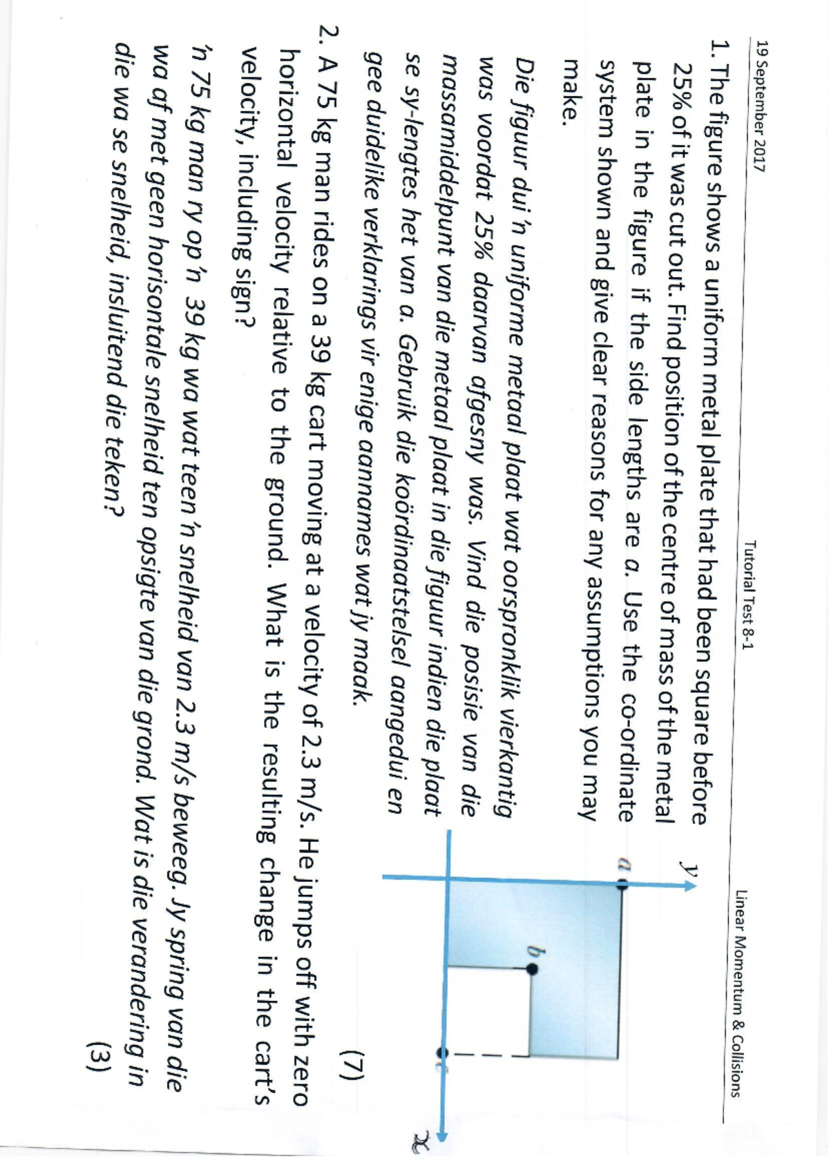 Tut test 8 solutions helps first years 19 september 2017 tutorial