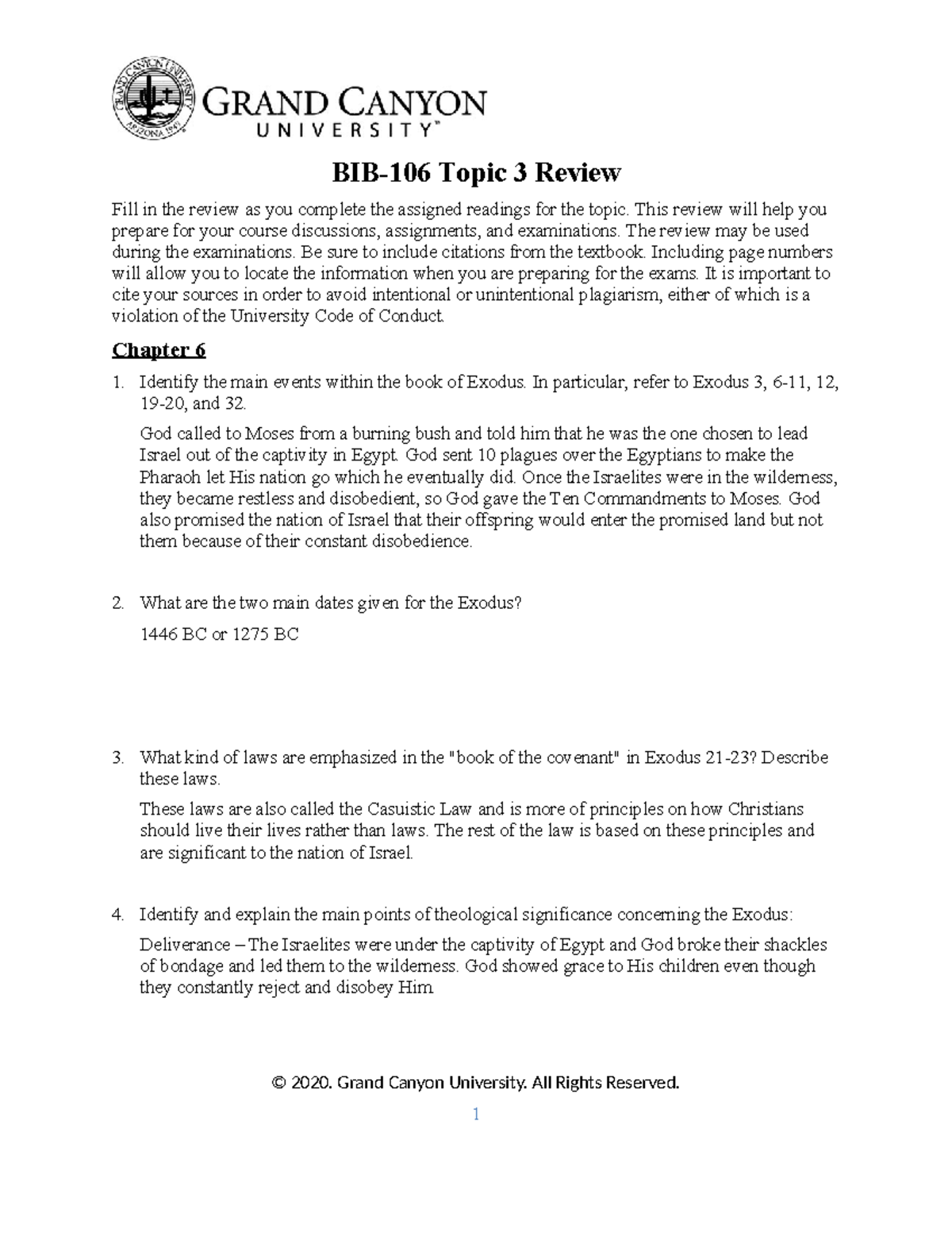 BIB-106 Topic 3 Review - BIB-106 Topic 3 Review Fill in the review as ...