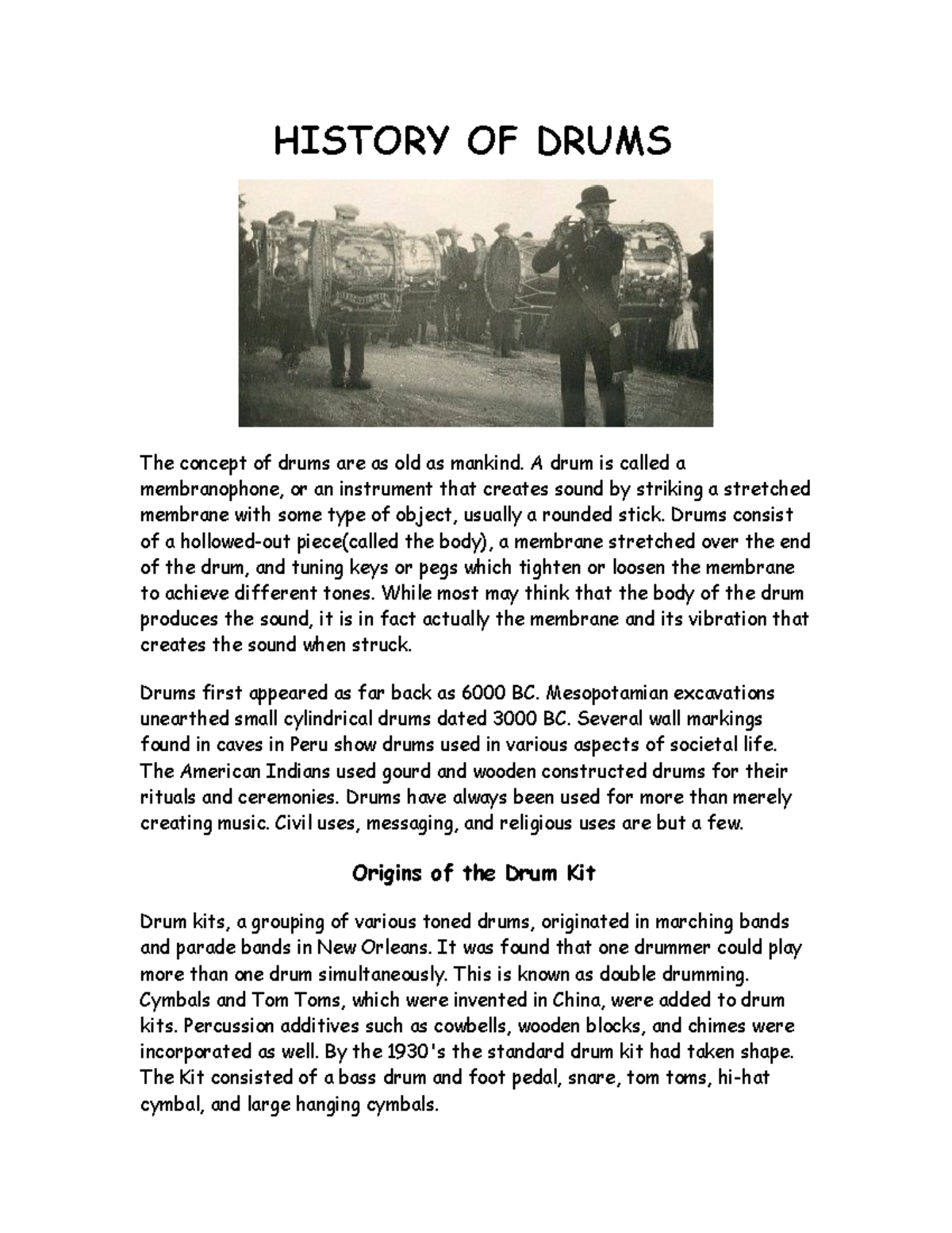 142409023drumshistory HISTORY OF DRUMS The concept of drums are as