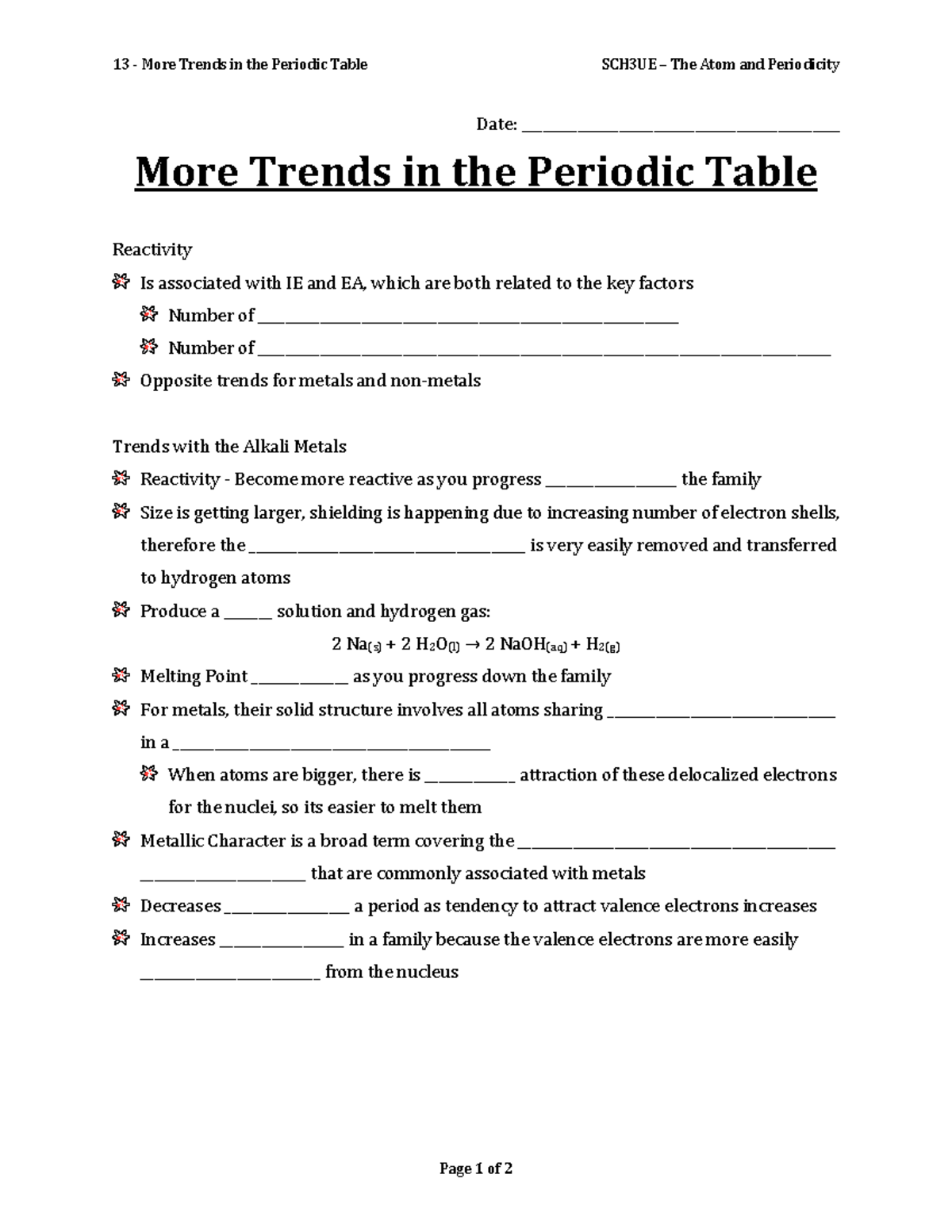 13 - More Trends in the Periodic Table - Studocu